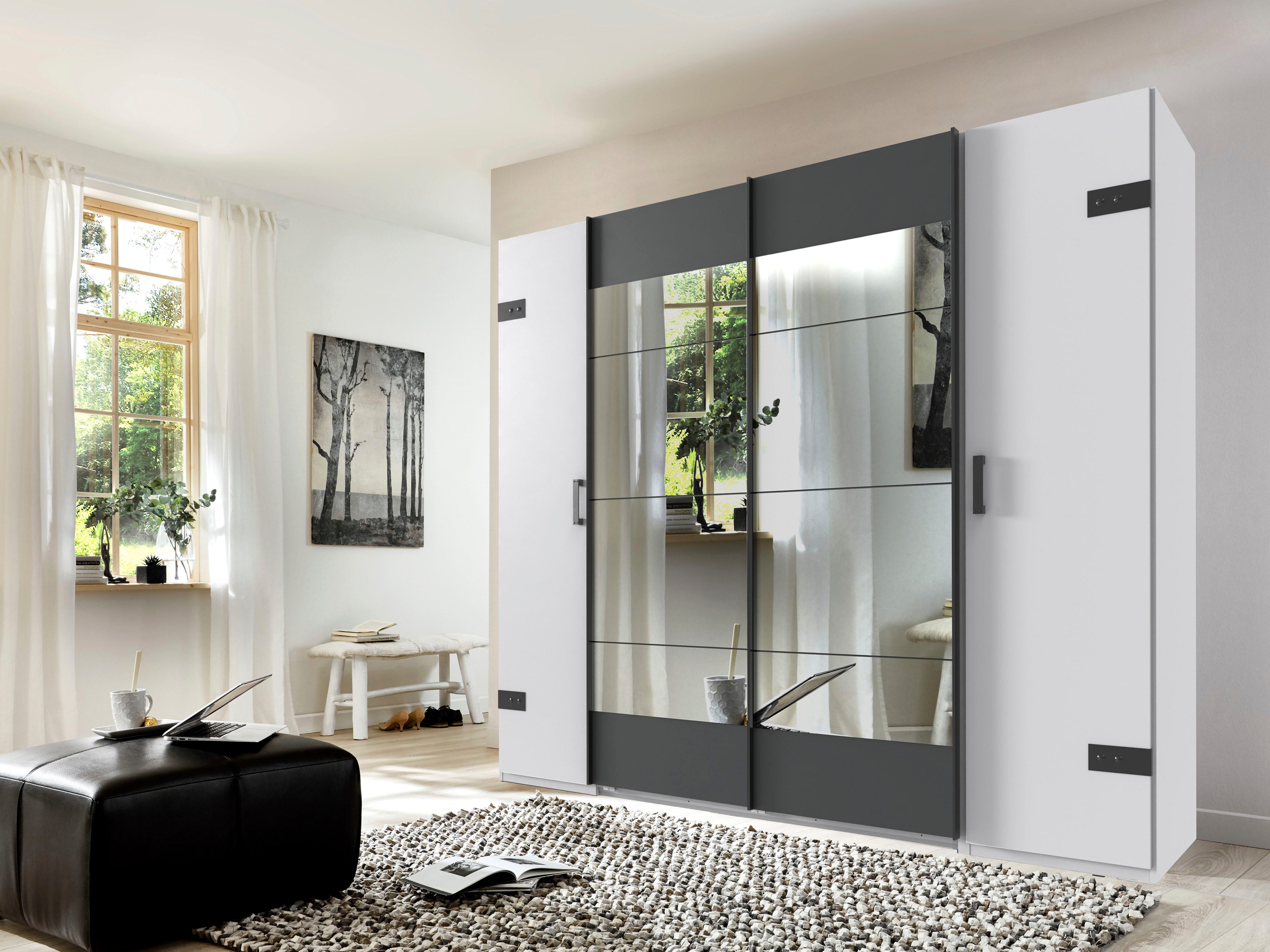 Wimex Schwebetürenschrank Stockholm, Schlafzimmerschrank mit Industrial-Loo günstig online kaufen