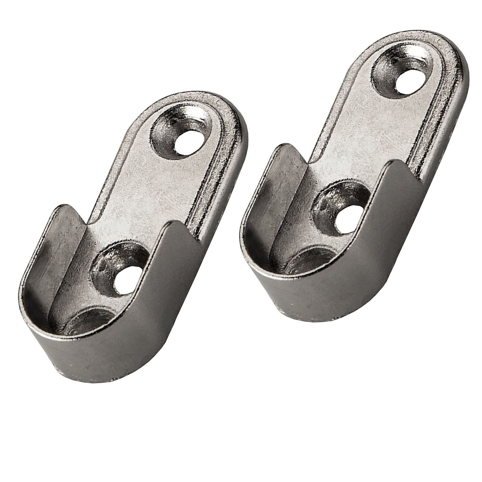 SO-TECH® Garderobenstange Schrankstangenlager oval für Stangen 30 x 15 mm, (2 St), 1 Paar, für Schrankinnenseiten, H/B/T 63 x 20 x 13 mm