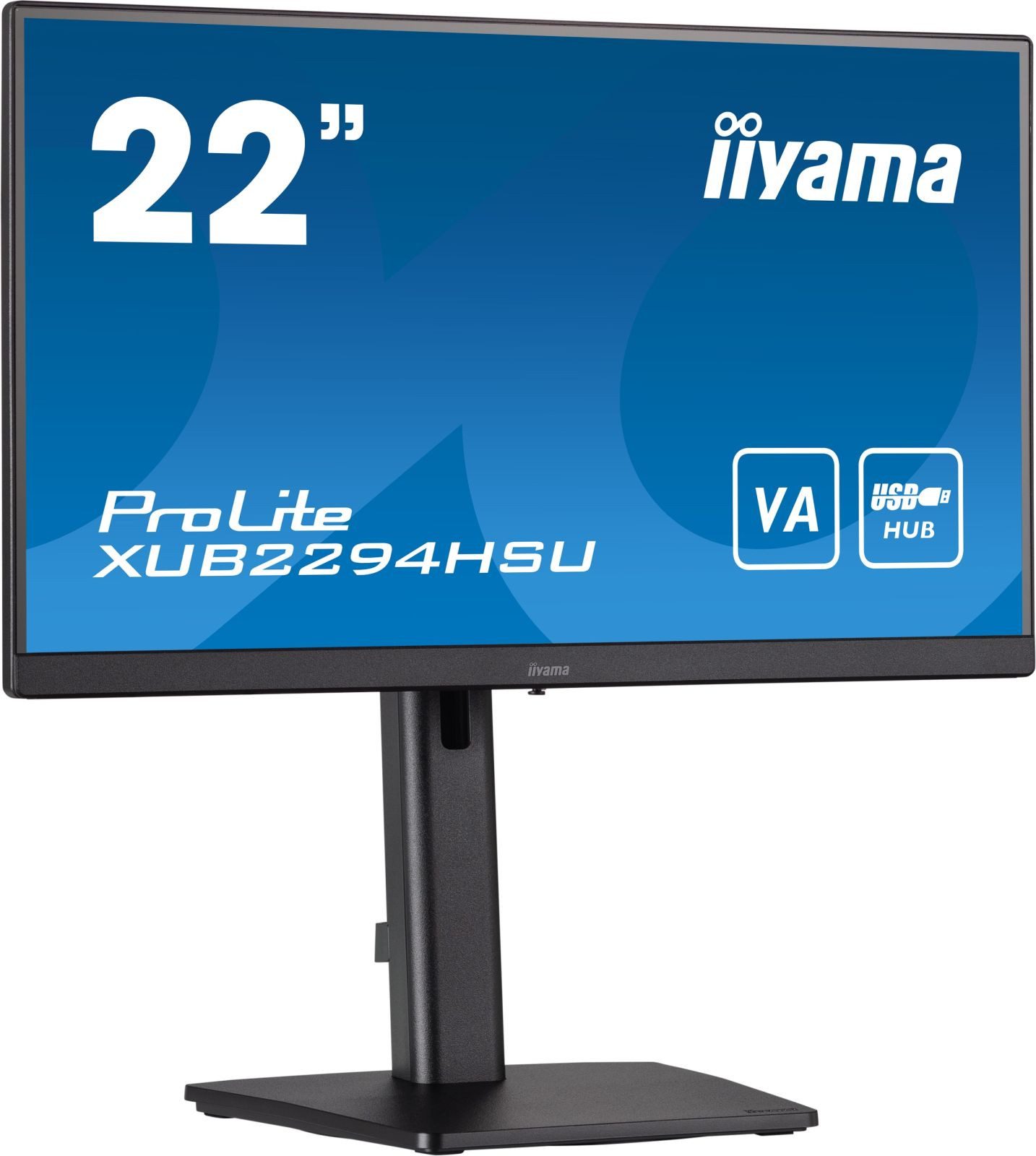 Iiyama IIYAMA TFT XUB2294HSU 55cm 21.5/1920x1080/HDMI/DP/2xUSB/höv TFT-Monitor (1920 x 1080 px, Full HD, 1 ms Reaktionszeit, 75 Hz, VA, Adaptive-Sync, Lautsprecher, FreeSync, HDCP, Pivot, Höhenverstellbar)