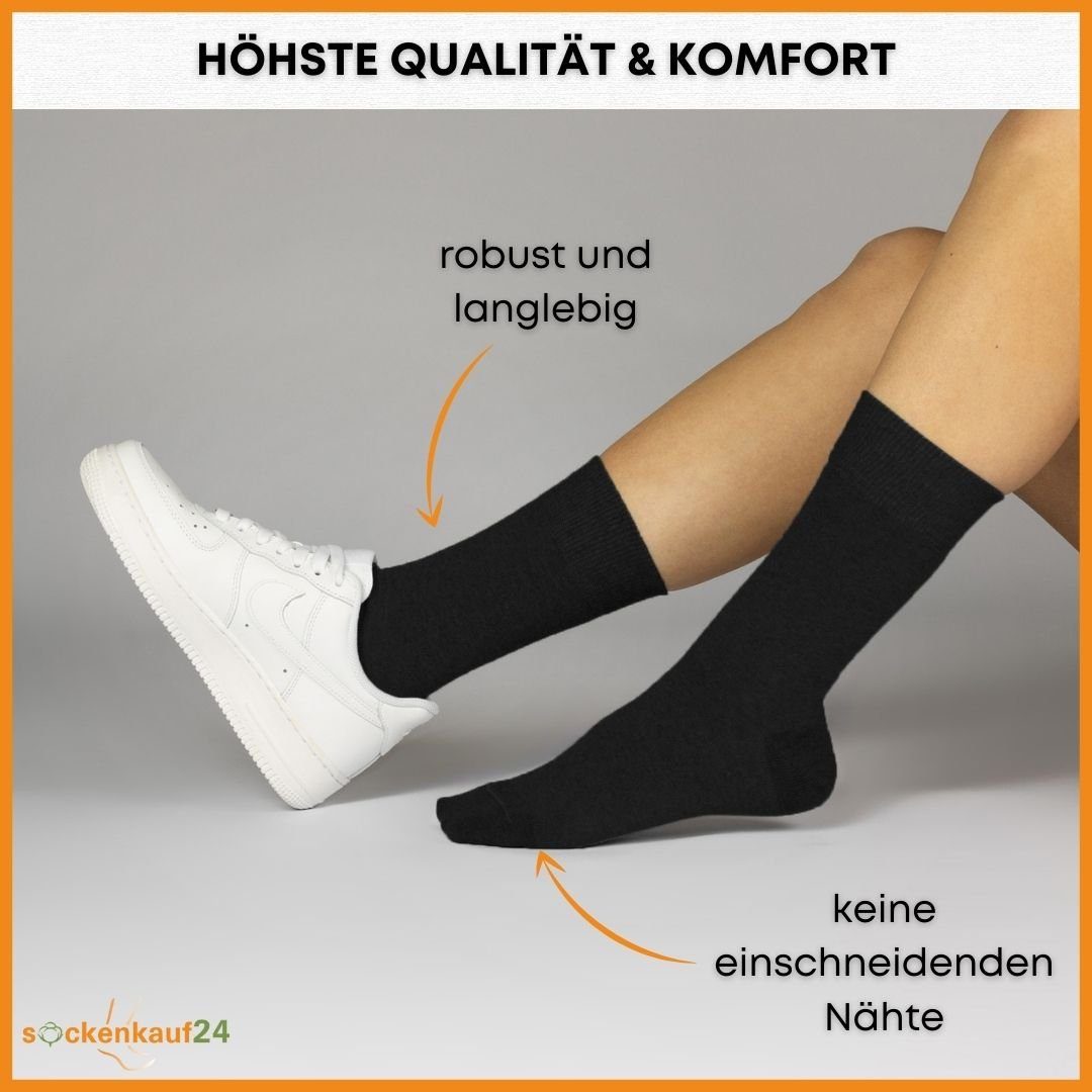 - 39-42) Damen sockenkauf24 Socken (Basicline) (Schwarz/Anthra, Herren Socken Socken Paar Business & Baumwolle 70201T mit Komfortbund WP 10