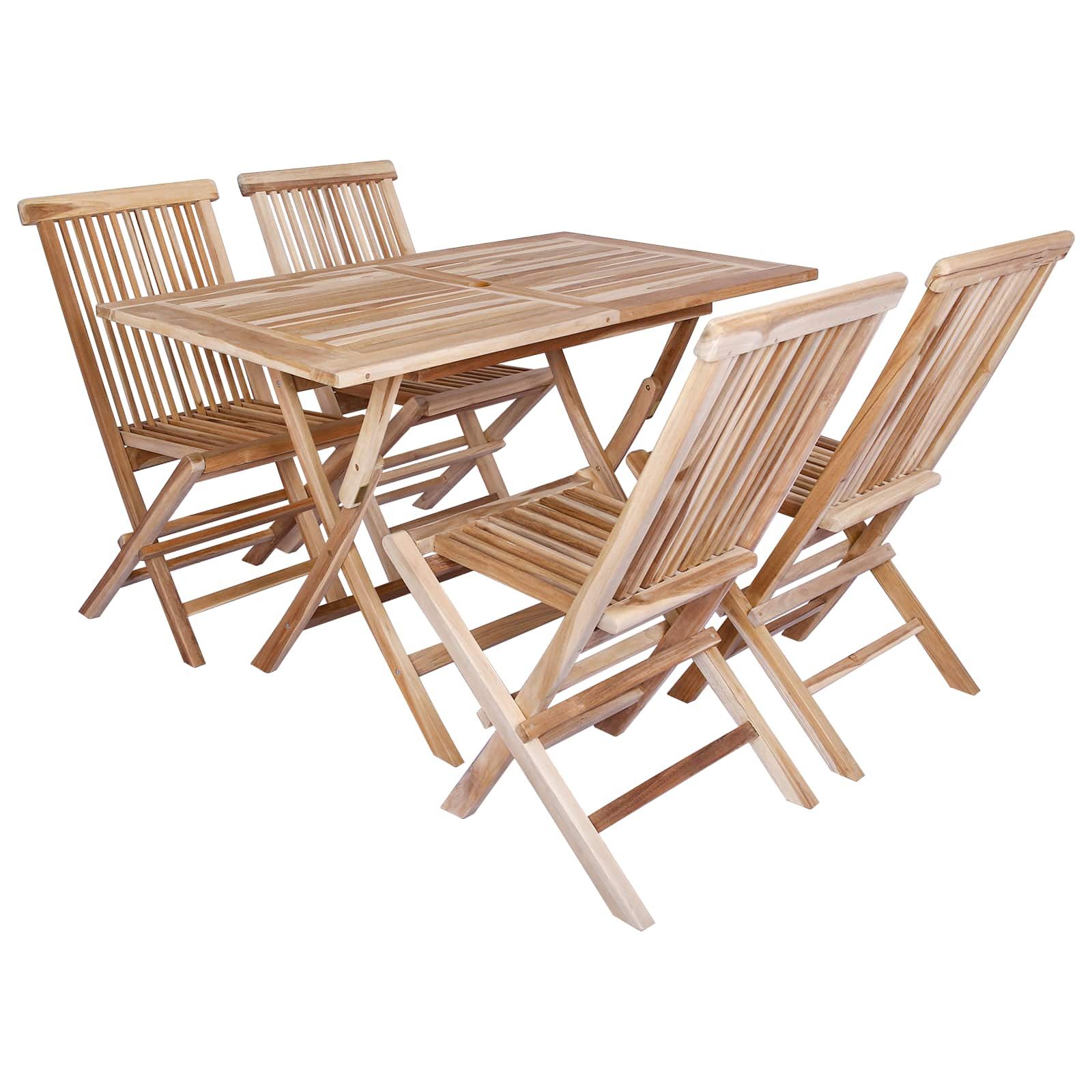 vidaXL Gartenlounge-Set Gartenmöbel Set 5 Stk. Natur Massivholz, (5-tlg)