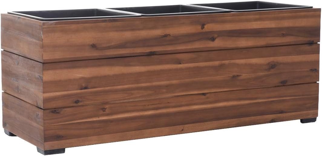Pflanzkübel Holz MAXI Kasten - Braun Gestreift