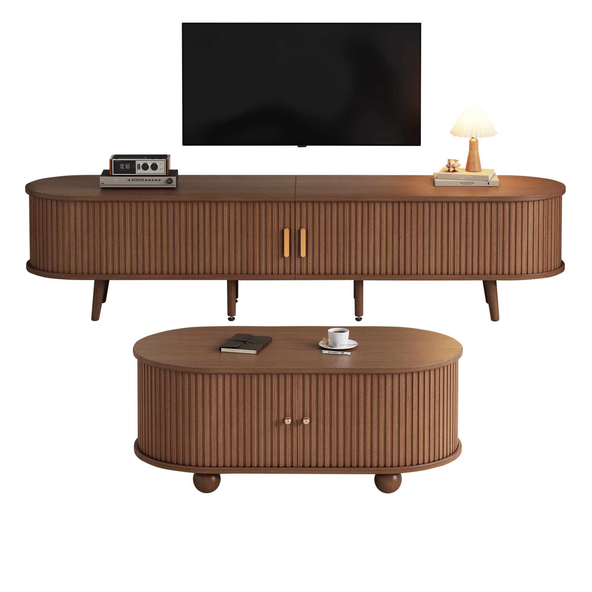 OKWISH Wohnzimmer-Set Wohnzimmer-TV-Schrank mit Stauraum + günstig online kaufen