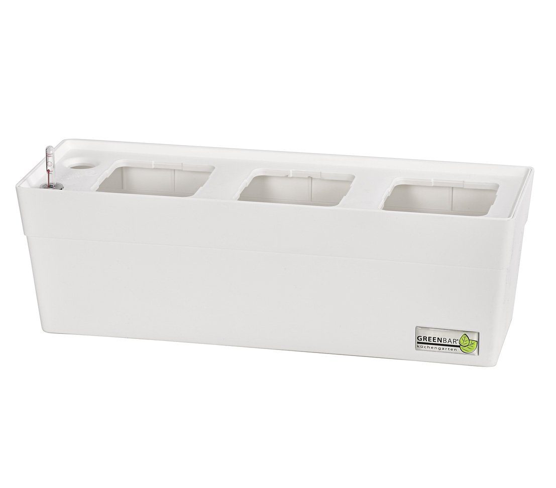 GREENBAR Kräutertopf Kräuterkasten, 48 x 16 x 15.5 cm, für 3 Kräutertöpfe, ganzjährig frische Küchenkräuter