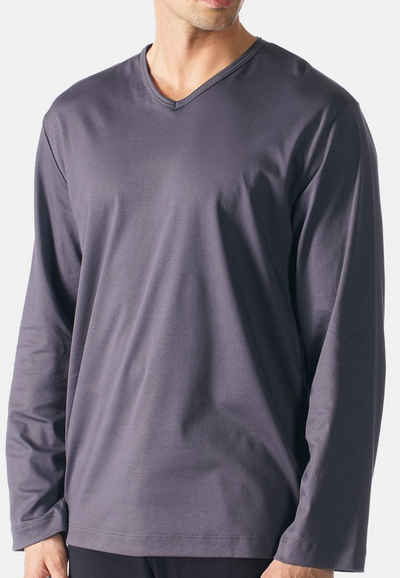 Mey Pyjamaoberteil »Melton« (1-tlg) Schlafanzug Shirt Langarm - Baumwolle - Mit langen Ärmeln und lockerem Schnitt, Halsnaher V-Ausschnitt, Weiche Interlock-Qualität aus Baumwolle