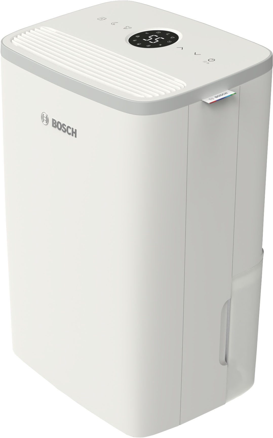 BOSCH Luftentfeuchter Dry 2000 - Ideal für die Wohnung & schnelle Trocknung der Wäsche, Entfeuchtung 12 l/Tag, Tank 2,5 l, Ultra-leiser Betrieb; nur 35 dB(A)