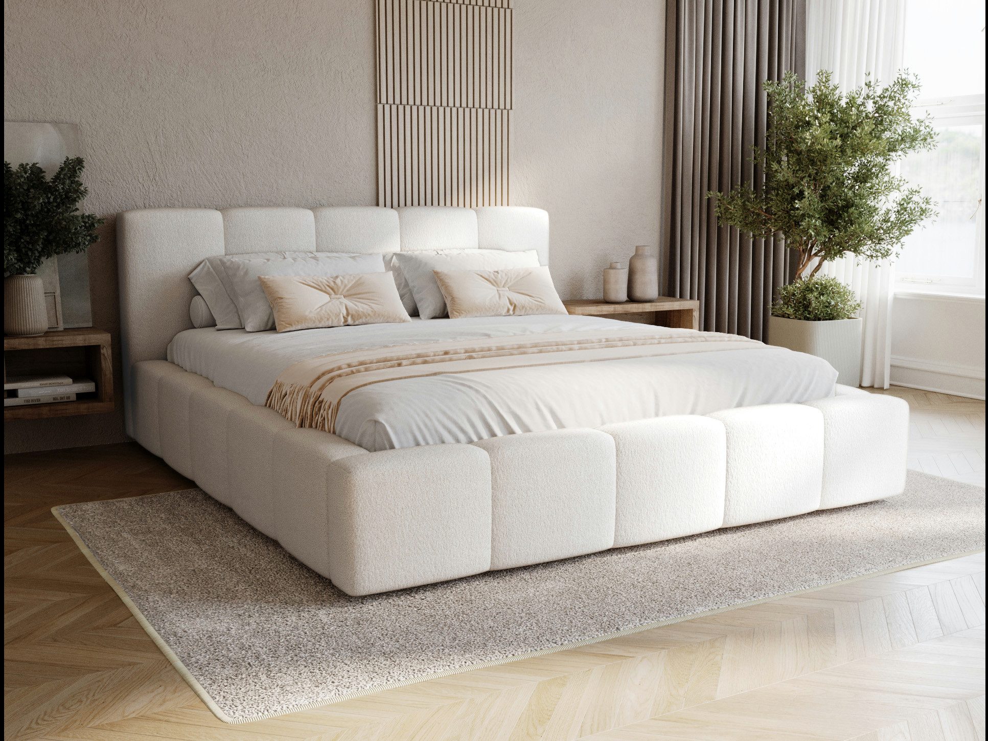 Compleo Polsterbett Wolkenbett modern und elegant, Designerbett LARAS (TOPS günstig online kaufen