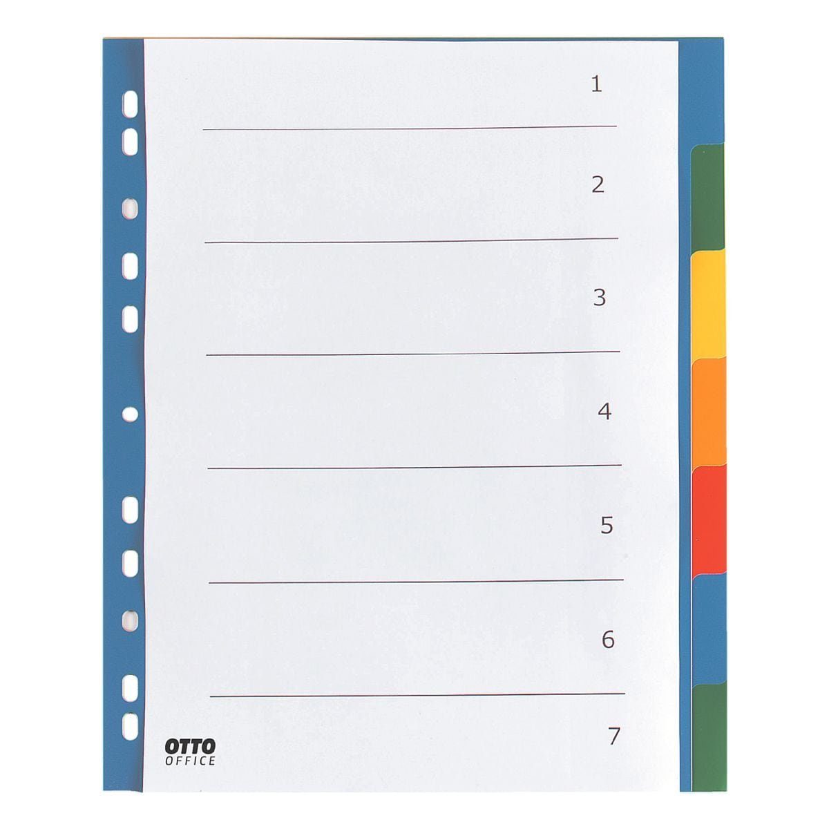 Otto Office Aktenordner, Register blanko, DIN A4 überbreit, 7-tlg., Kunststoff