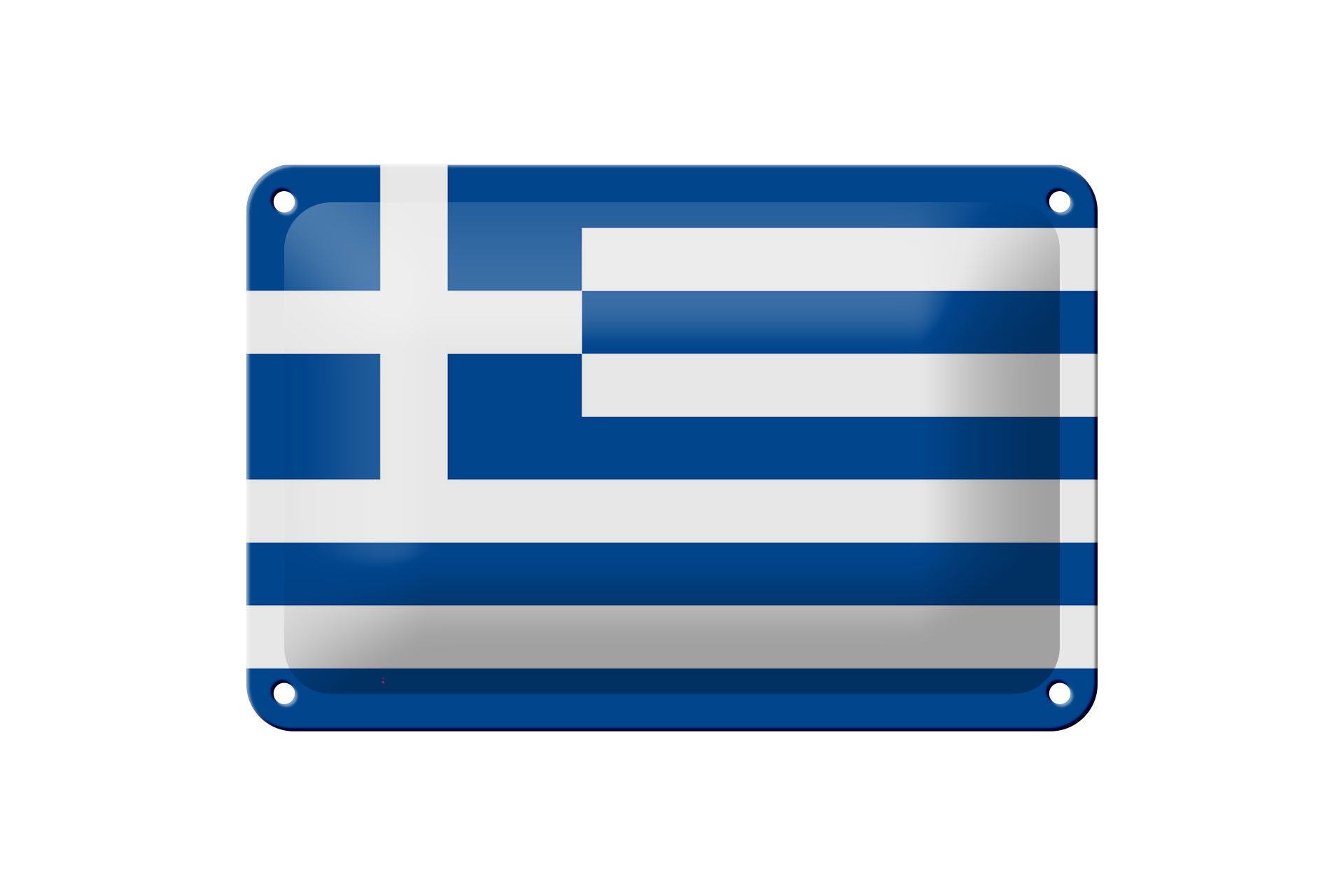 Femer GmbH Metallschild Flagge Griechenlands 18x12cm Flag of Greece, (1 St), gewölbte Oberfläche, abgerundete Ecken, umgeschlagene Kanten