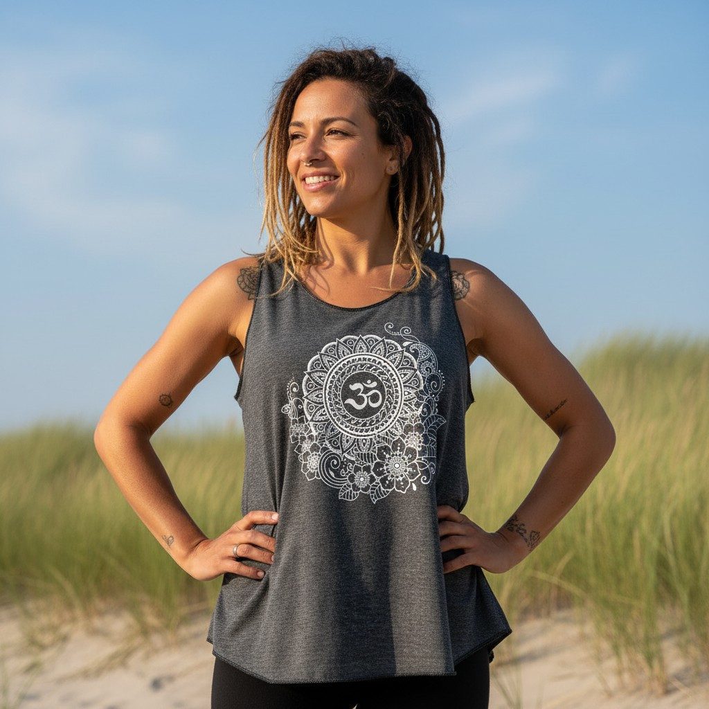 Guru-Shop T-Shirt Tanktop mit Ethnodruck, Om Mandala Yogatop -.. Festival, günstig online kaufen