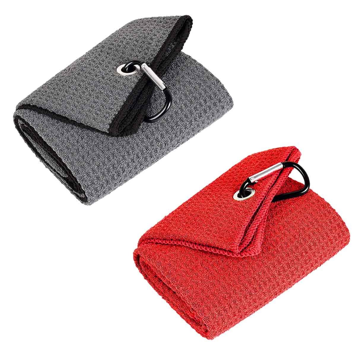 Jormftte Handtücher Golfhandtuch Fold Golf Rot+dunkelgrau Handtuch Sporthandtuch Microfaser Handtücher
