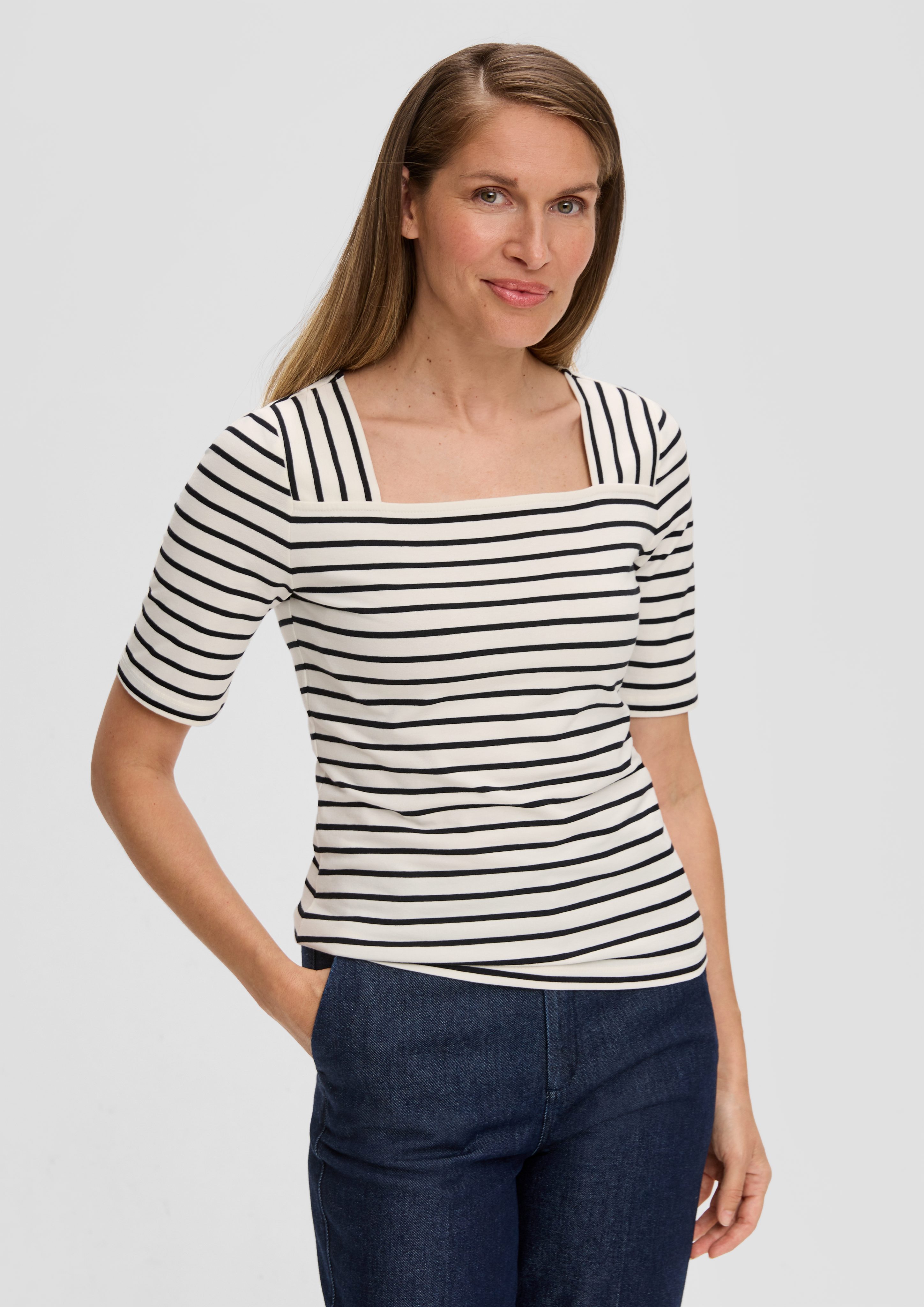 s.Oliver BLACK LABEL Kurzarmshirt T-Shirt mit günstig online kaufen