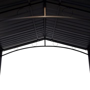 DEGAMO Grillpavillon TOULOUSE, 250x160cm, Gestell und Dach Metall dunkelgrau