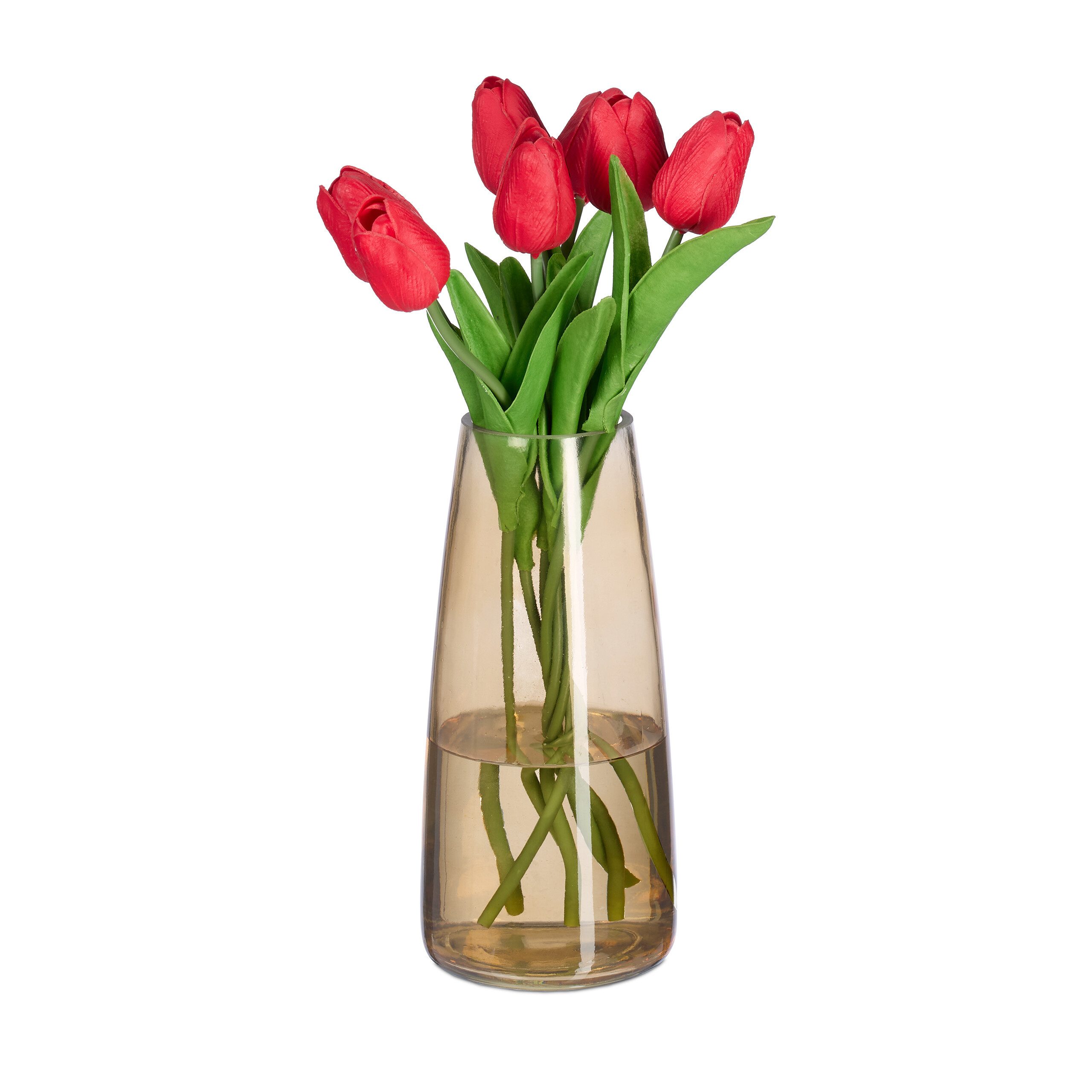 relaxdays Dekovase Vase aus Glas (1 St), braun günstig online kaufen