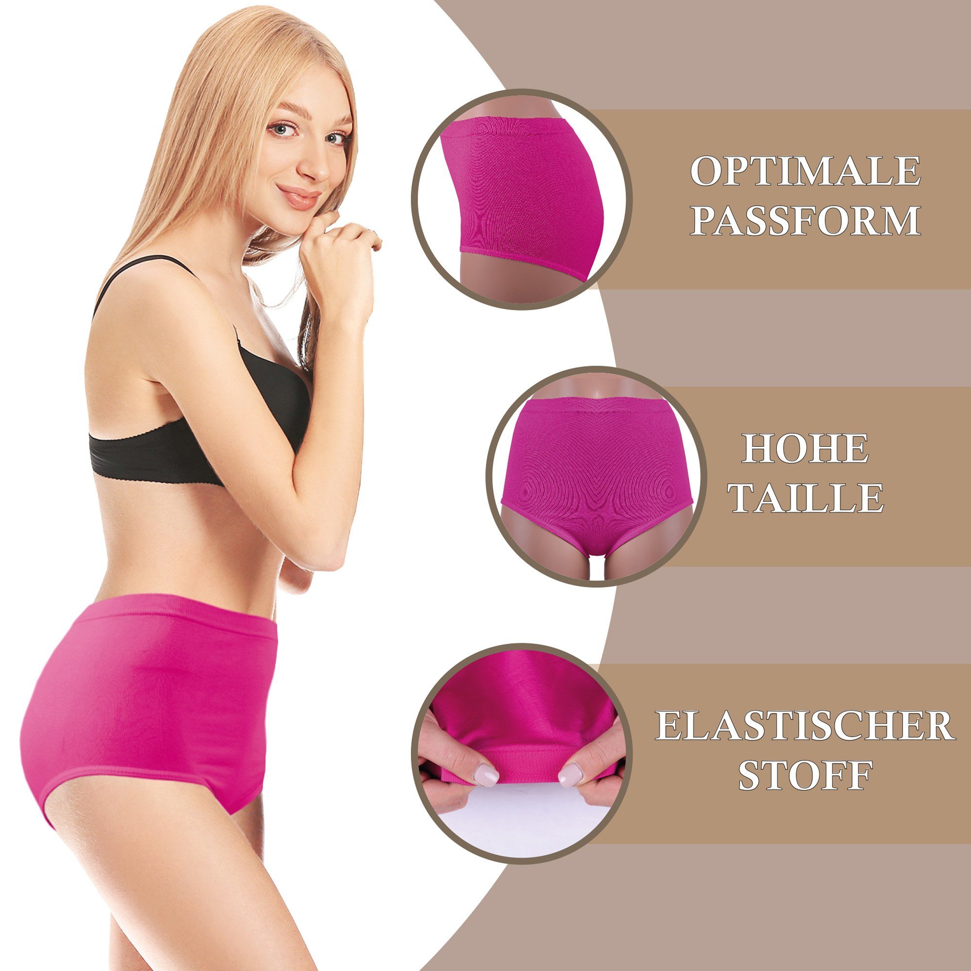 Bestlivings Hüftslip Schlüpfer 40 bis 54 (2-St) Unterhosen Damen - Unterwäsche Slip Stretch - Taillenslip