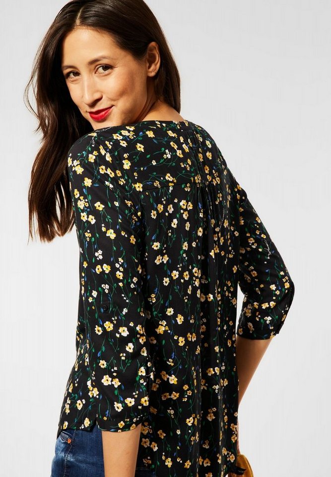 STREET ONE Langarmbluse Bamika Locker geschnitten, Legere Bluse in einem  Flowerprint