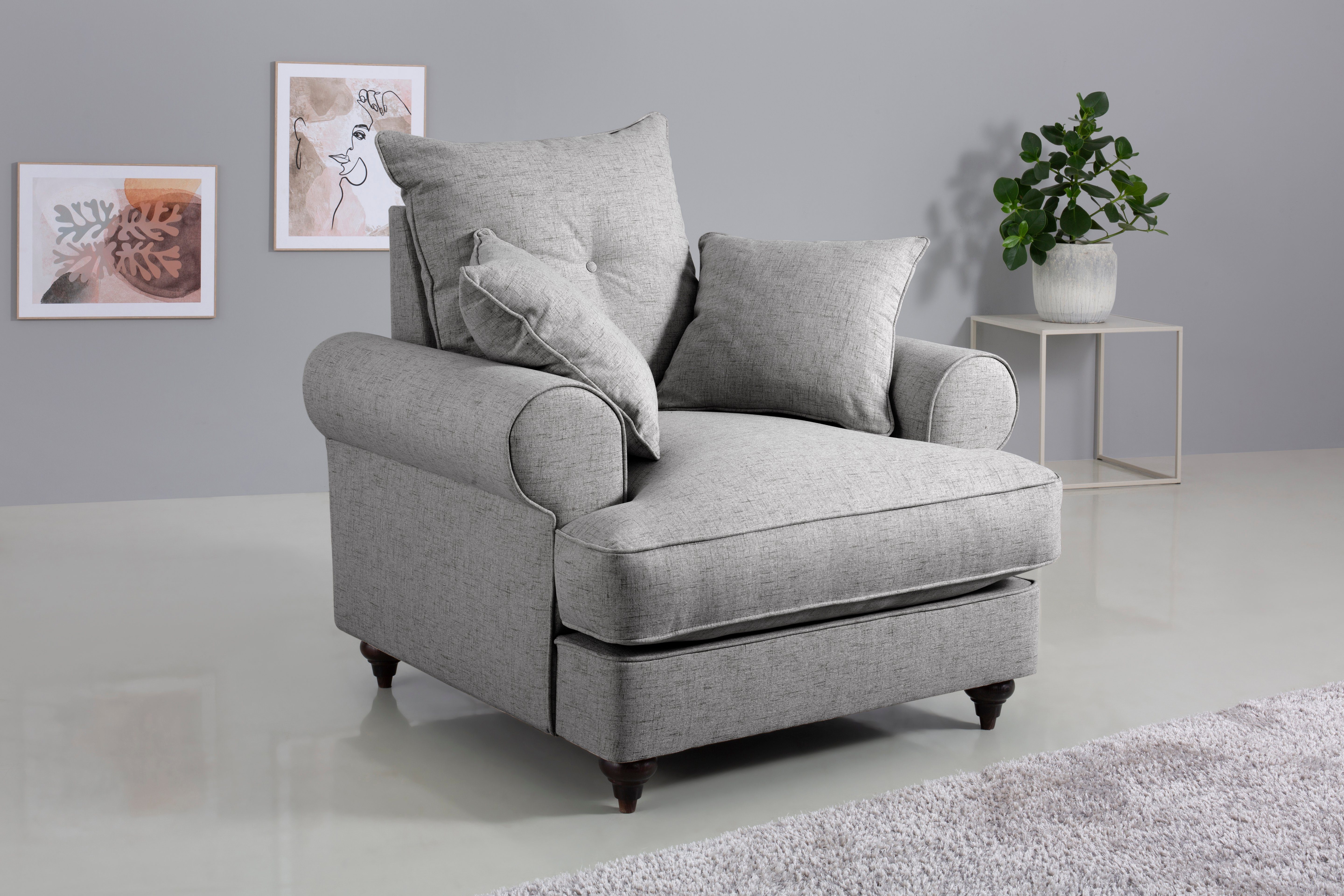 Home affaire Sessel Bloomer, mit hochwertigem Kaltschaum, in verschiedenen Farben erhältlich light grey