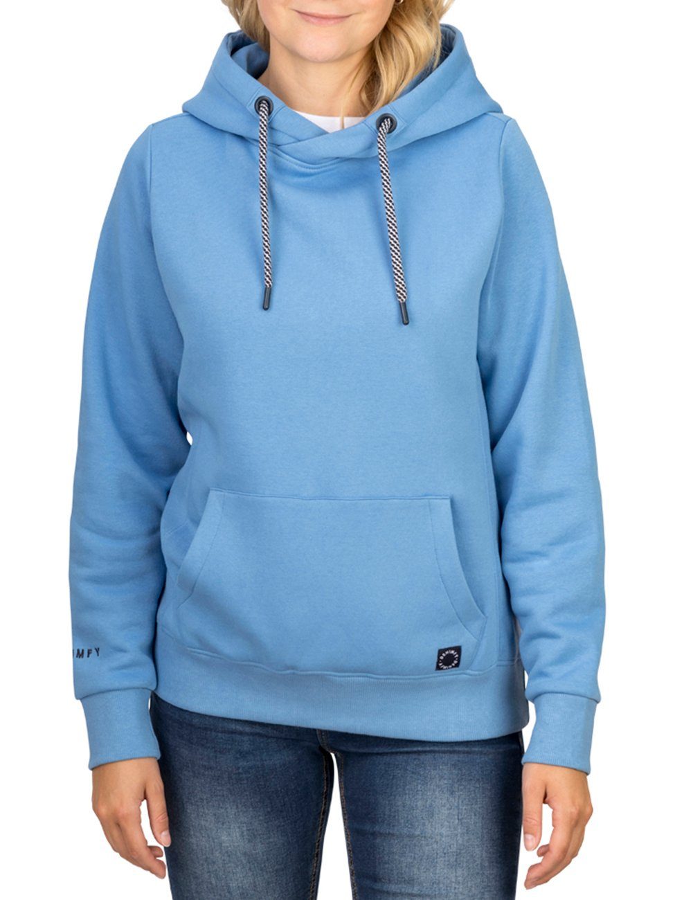 DENIMFY Kapuzenpullover Damen Hoodie DFEmma Regular Fit Longsleeve Sweatshirt mit Kängurutasche Daily Blue (19300)