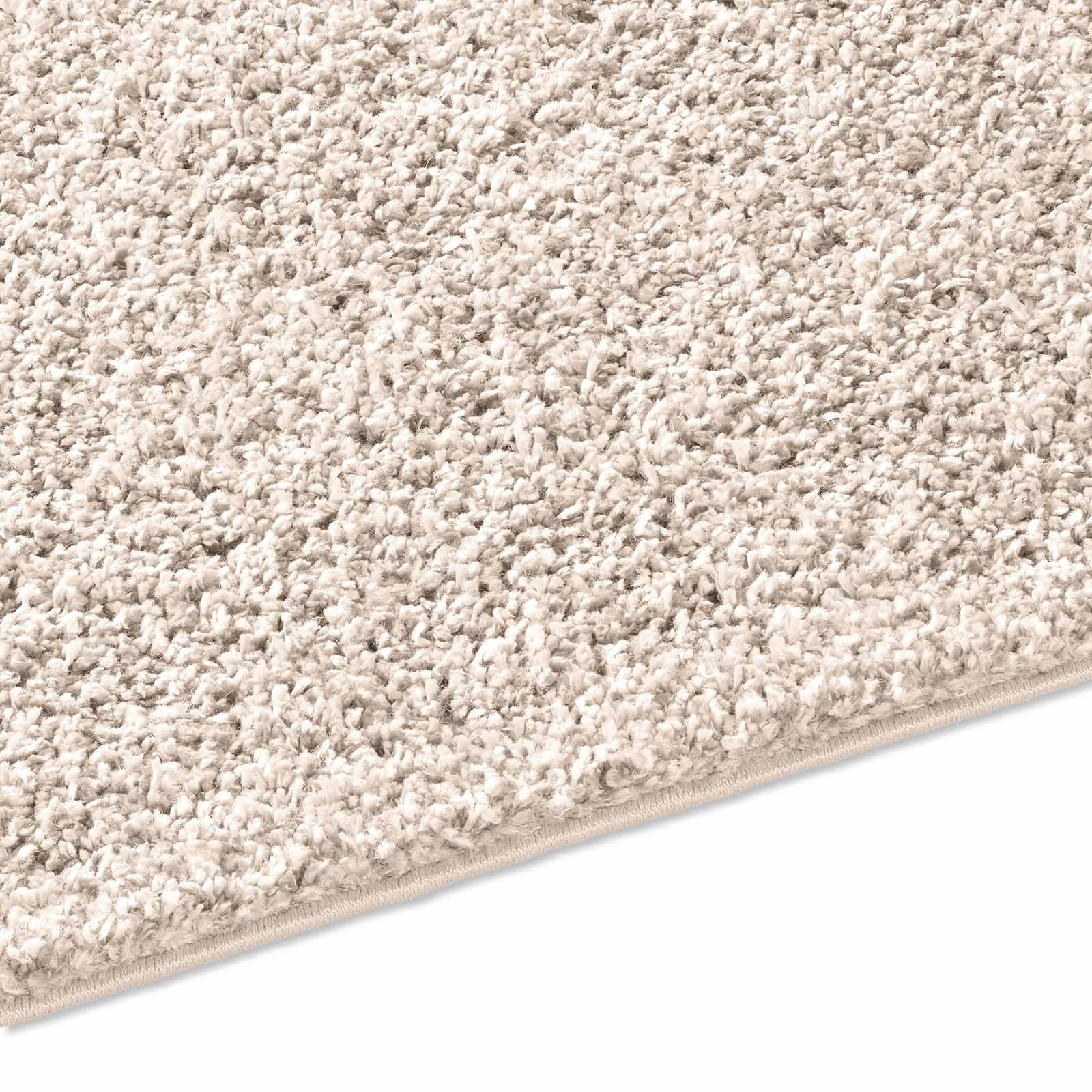 TaCa Home Langflor-Teppich Shaggy Teppich Langflor, rechteckig, Höhe: 35 mm, Wohnzimmer Esszimmer Schlafzimmer Kinderzimmer, Creme - 60 x 90 cm
