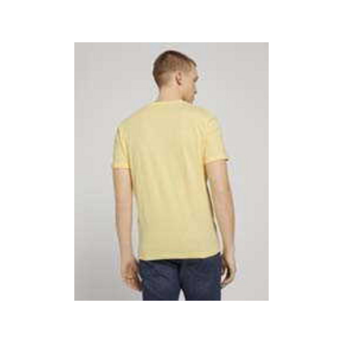 TOM TAILOR Print-Shirt gelb regular pale yell straw (1-tlg)