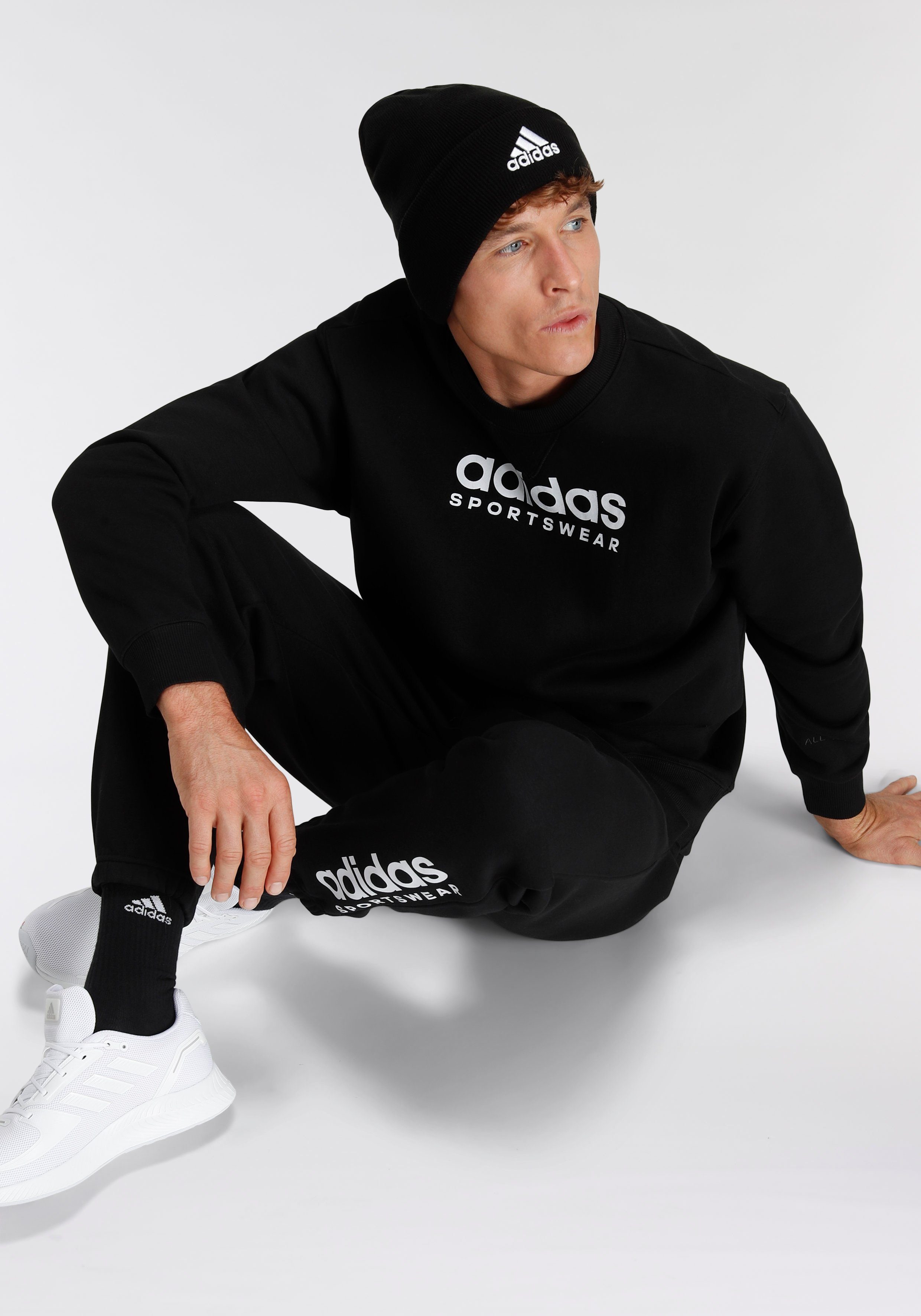 ALL SZN adidas Black FLEECE GRAPHIC Sweatshirt Sportswear