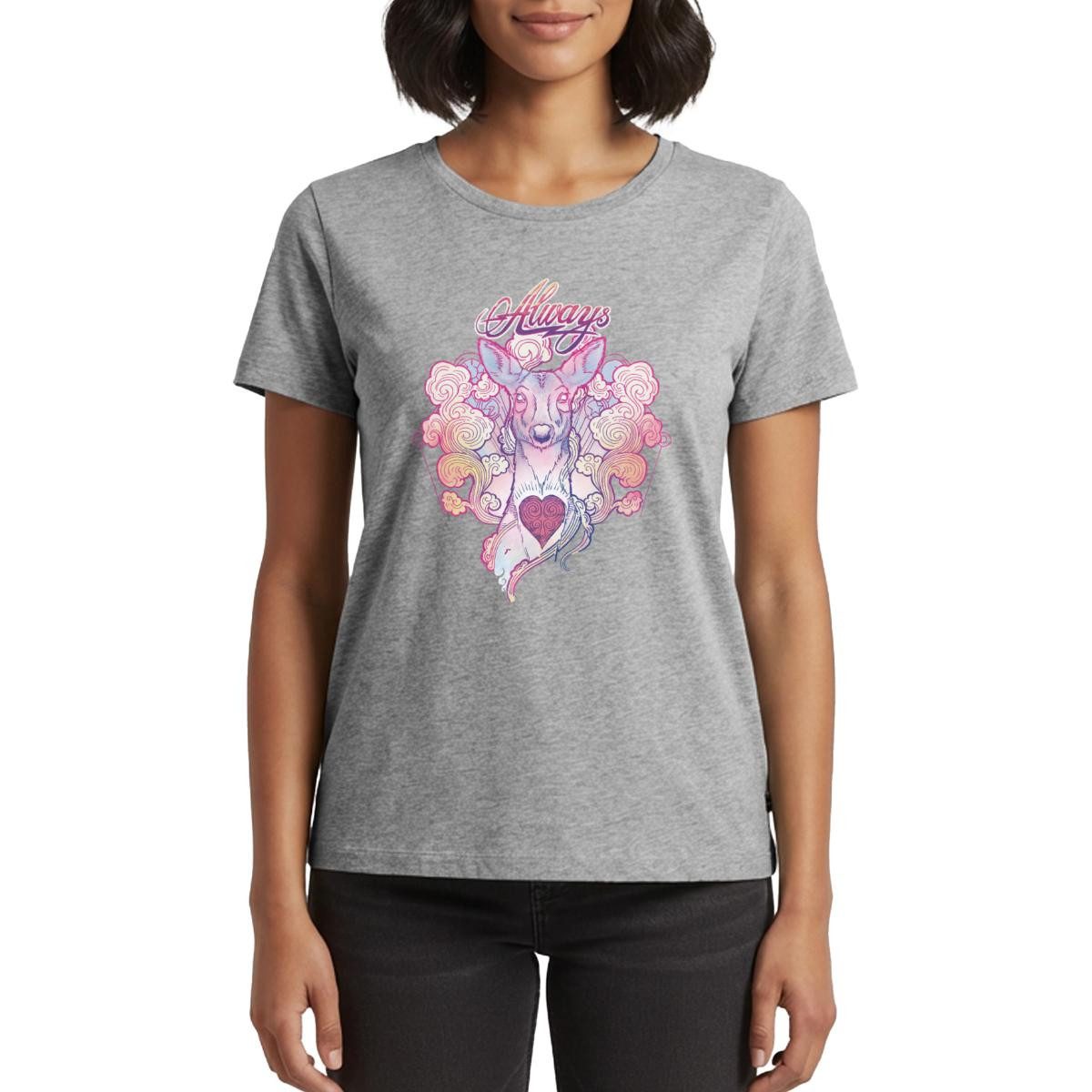 Spreadshirt T-Shirt Harry Potter Patronus Hirschkuh Always Frauen Premium T-Shirt (1-tlg)