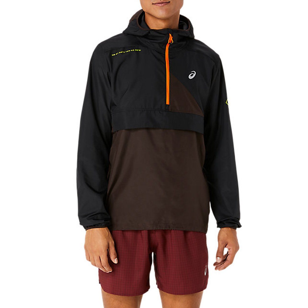 Asics Asics Fujitrail Anorak Herren Performance Black Dark Auburn Outdoorschuh