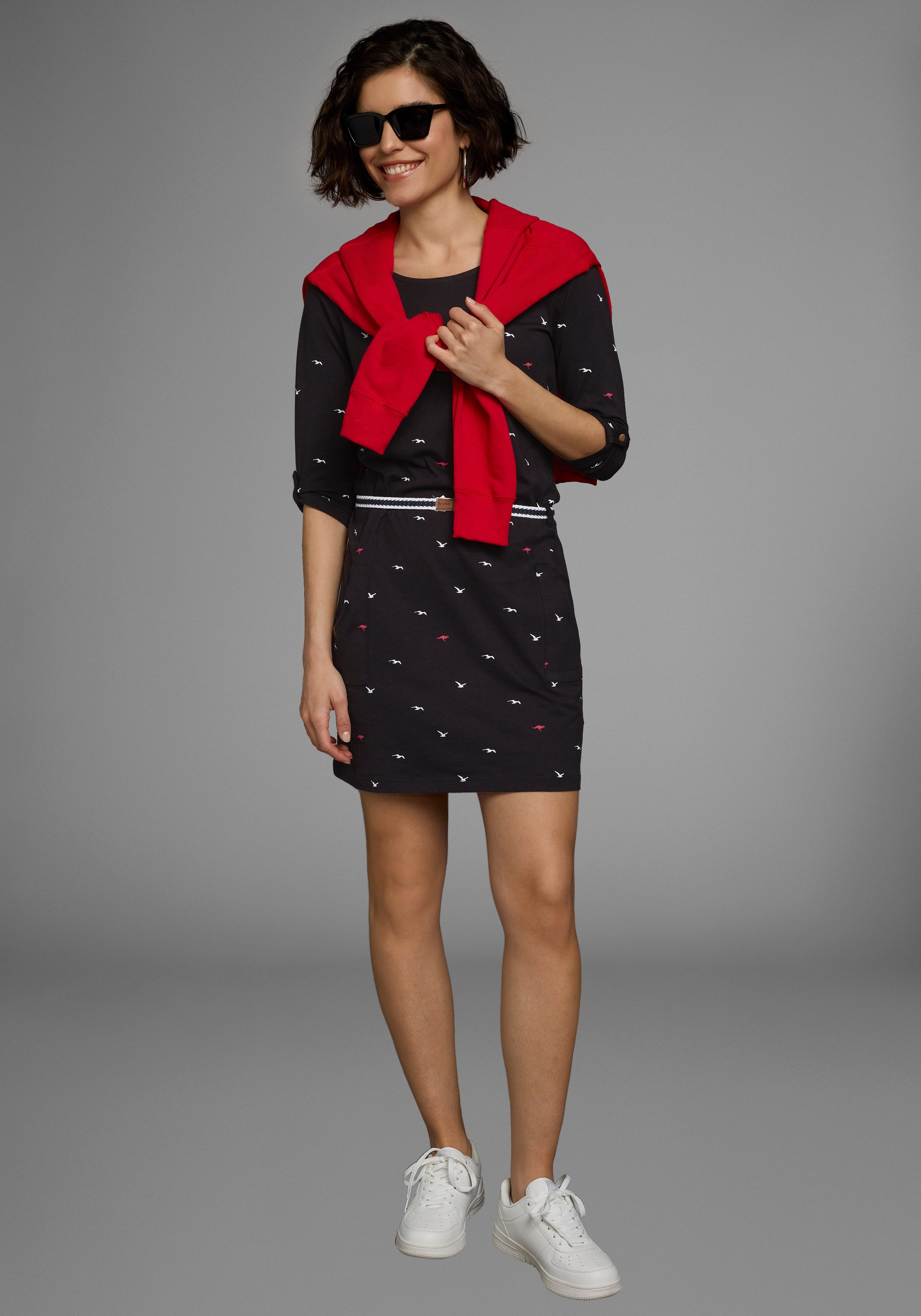 KangaROOS Jerseykleid (Set, mit abnehmbarem Gürtel) figurbetonte Passform, günstig online kaufen