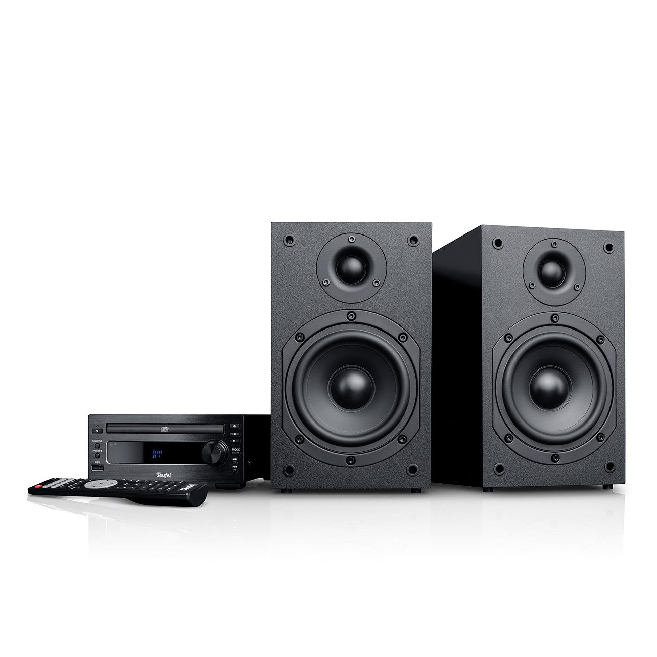 Teufel KOMBO 11 Lautsprechersystem (Bluetooth, High Level Lautsprecher-Ausgänge, 50 W, Fernbedienung, Radio, DAB+, Alarmfunktion)