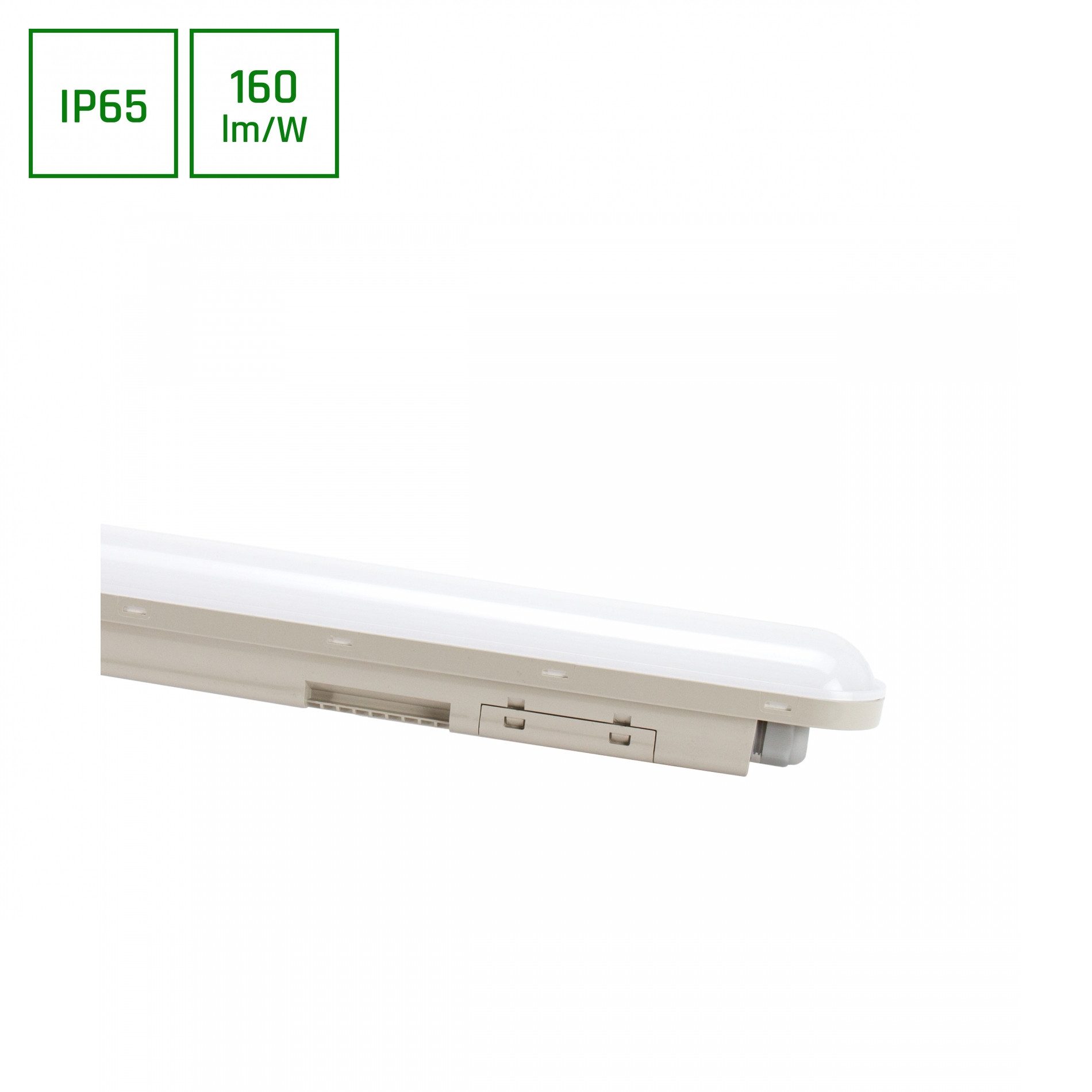 SpectrumLED Außen-Deckenleuchte LED LIMEA 25W 60cm Feuchtraumleuchte 4000lm IP65 IK08 Kaltweiß 6000K, JA, Kaltweiß, Hoher Schutz gegen Staub und Wasser, IK08