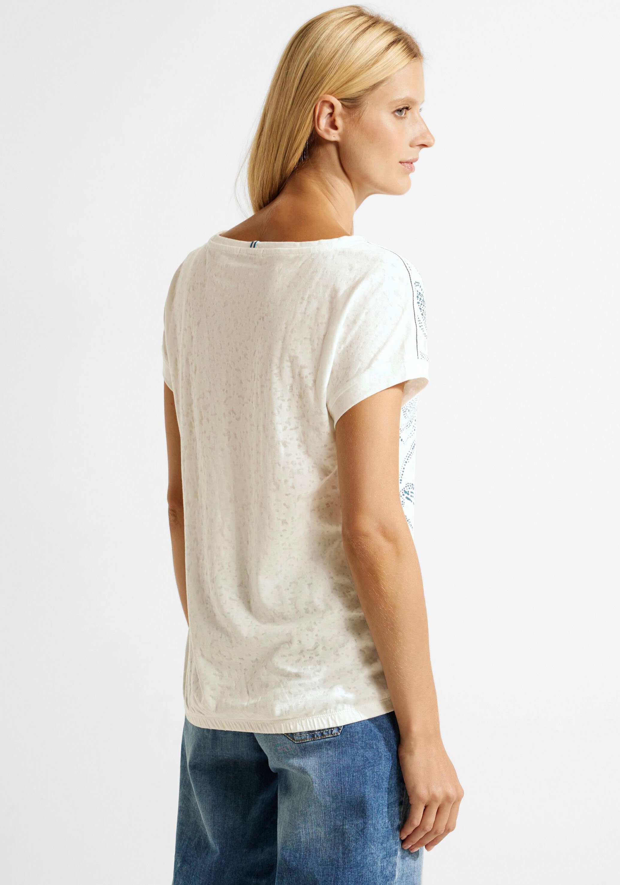 white vanilla T-Shirt Cecil Ausbrenneroptik in