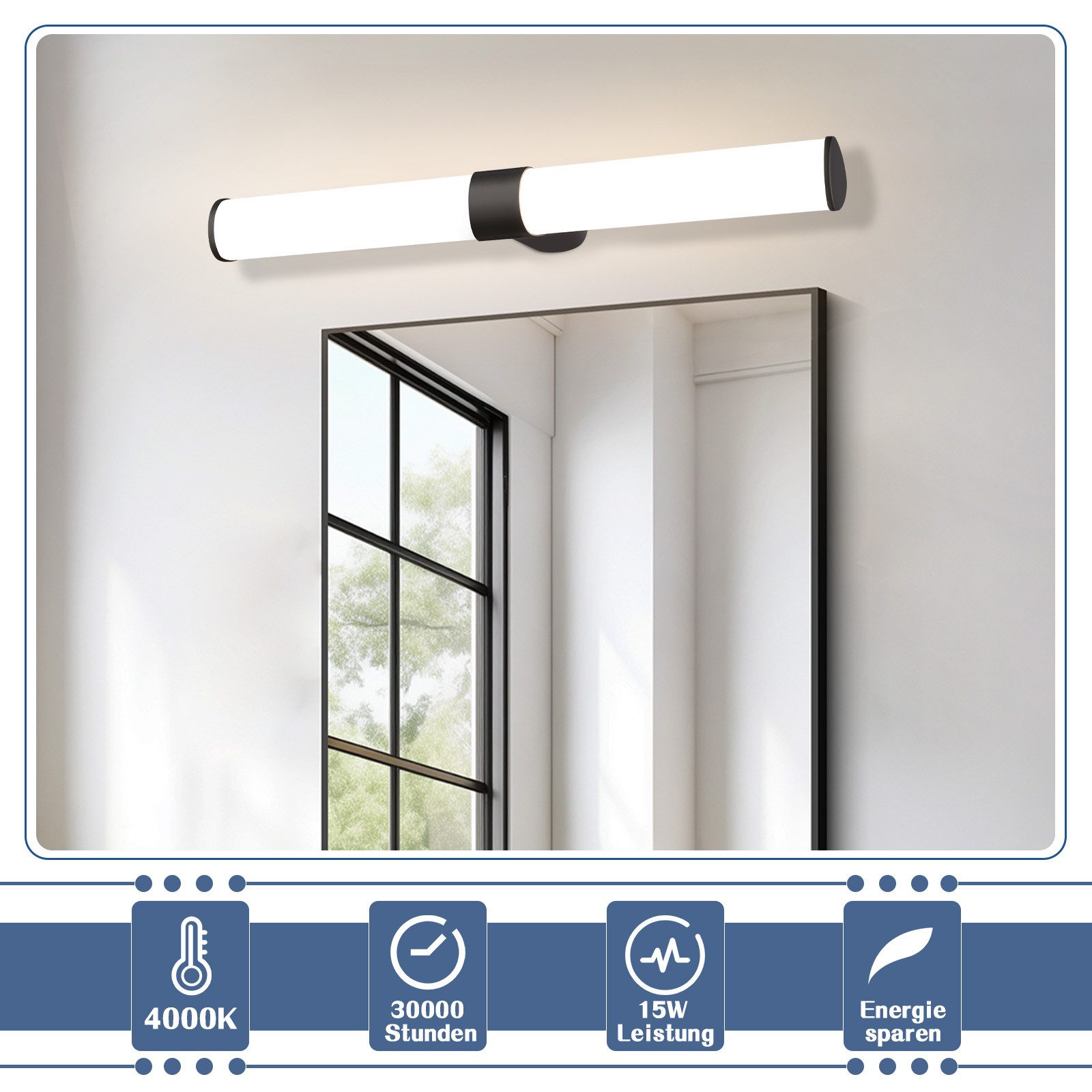 Nettlife LED Spiegelleuchte Badezimmer Spiegellampe 8W/15W günstig online kaufen