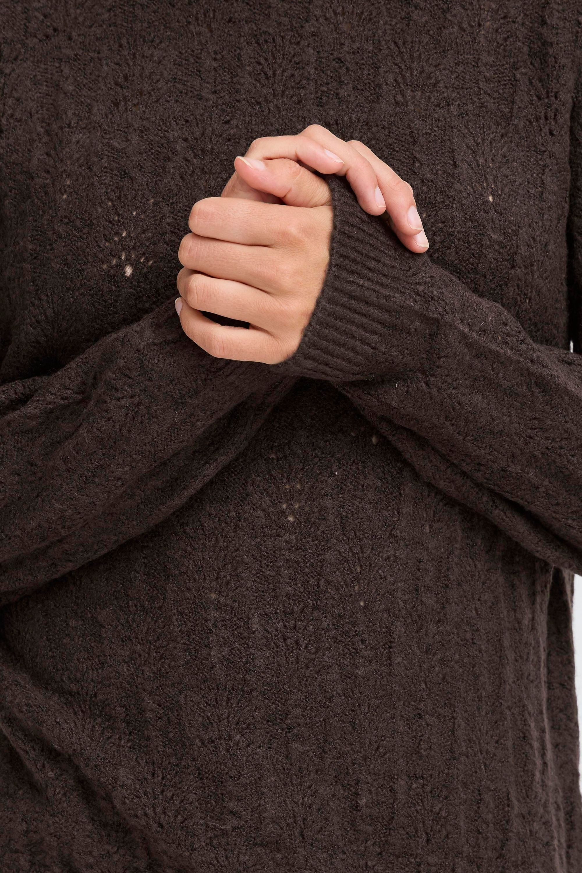 OXMO Rundhalspullover OXSinva Modischer Strickpullover mit süßem Muster