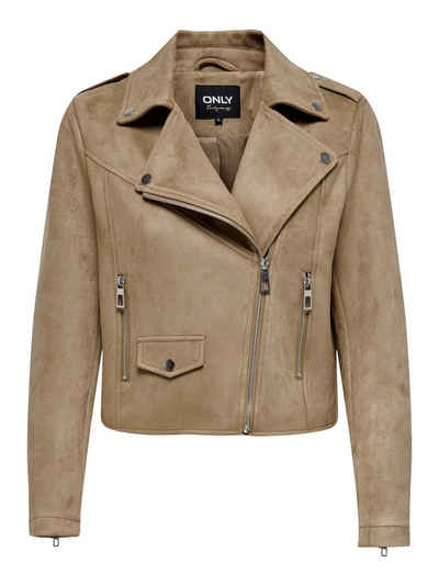 ONLY Lederimitatjacke ONLSCOOTIE FAUX SUEDE BIKER JACKET OTW mit Biker Details