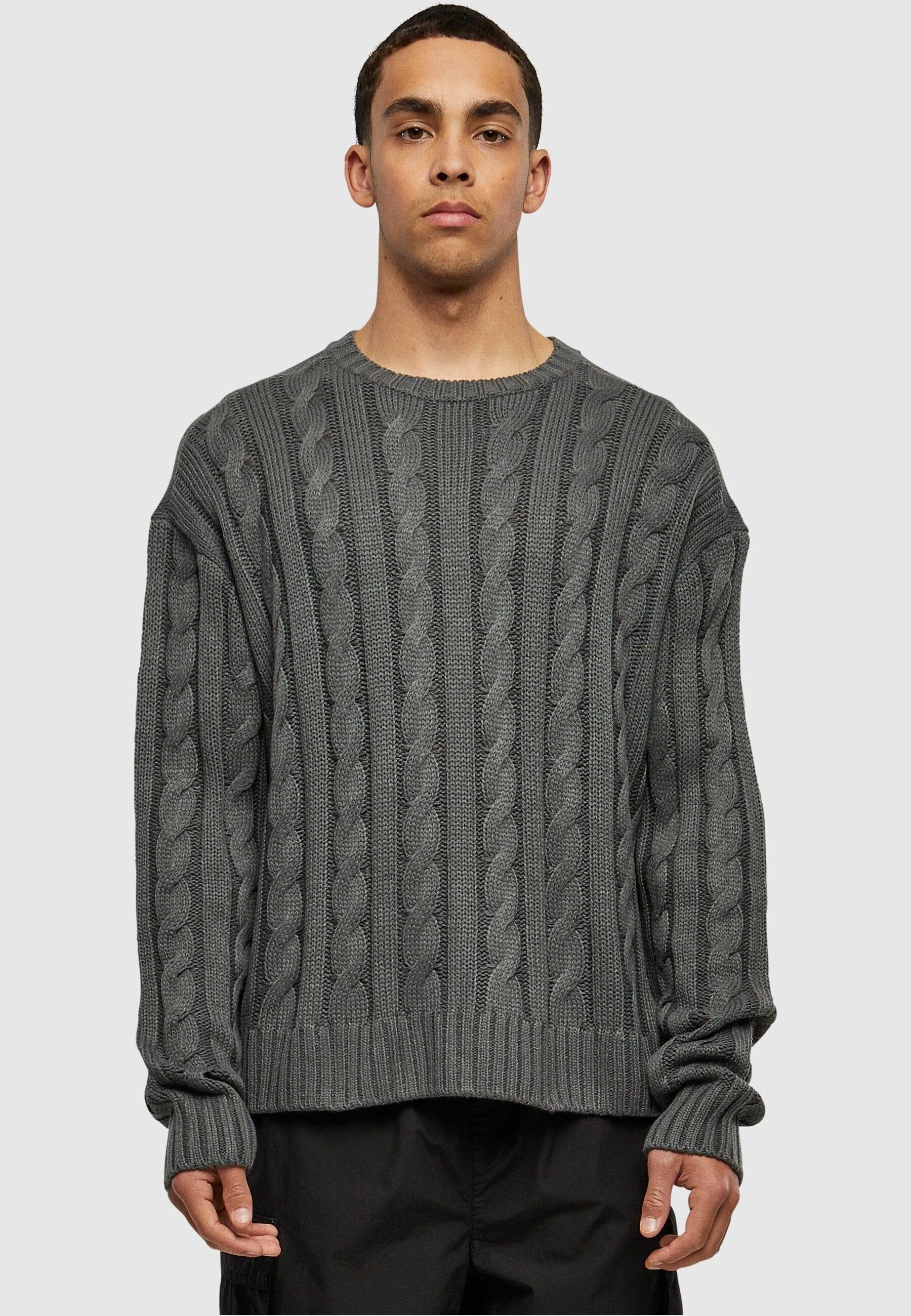 URBAN CLASSICS Strickpullover Herren Boxy Sweater (1-tlg) darkshadow
