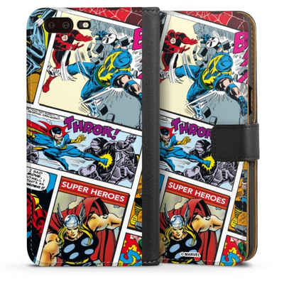 DeinDesign Handyhülle Marvel Retro Comic Blue, OnePlus 5 Hülle Handy Flip Case Wallet Cover Handytasche Leder