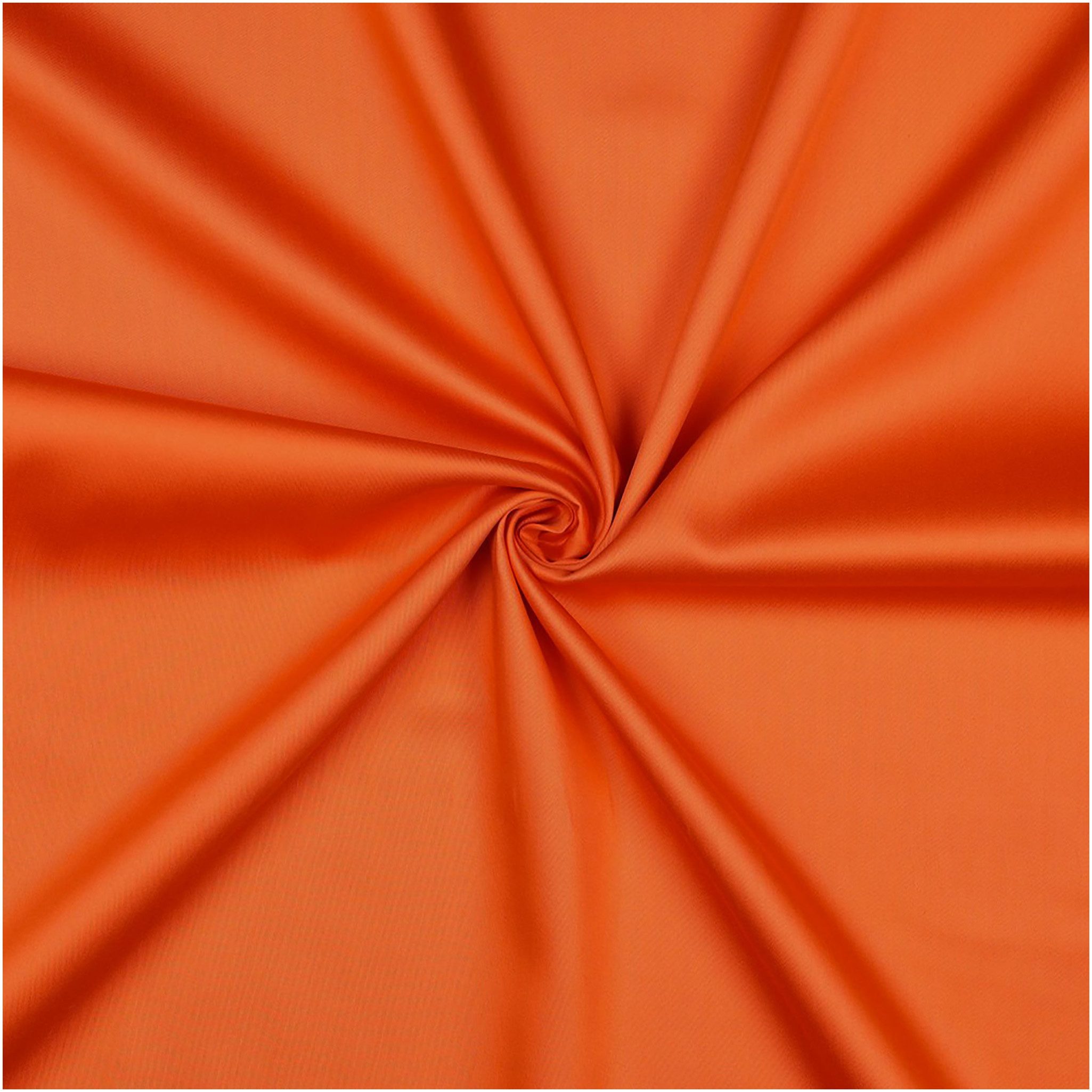 maDDma Stoff 0,5m Baumwollstoff mit Satinoptik ab 50x150cm unifarben, kürbisorange