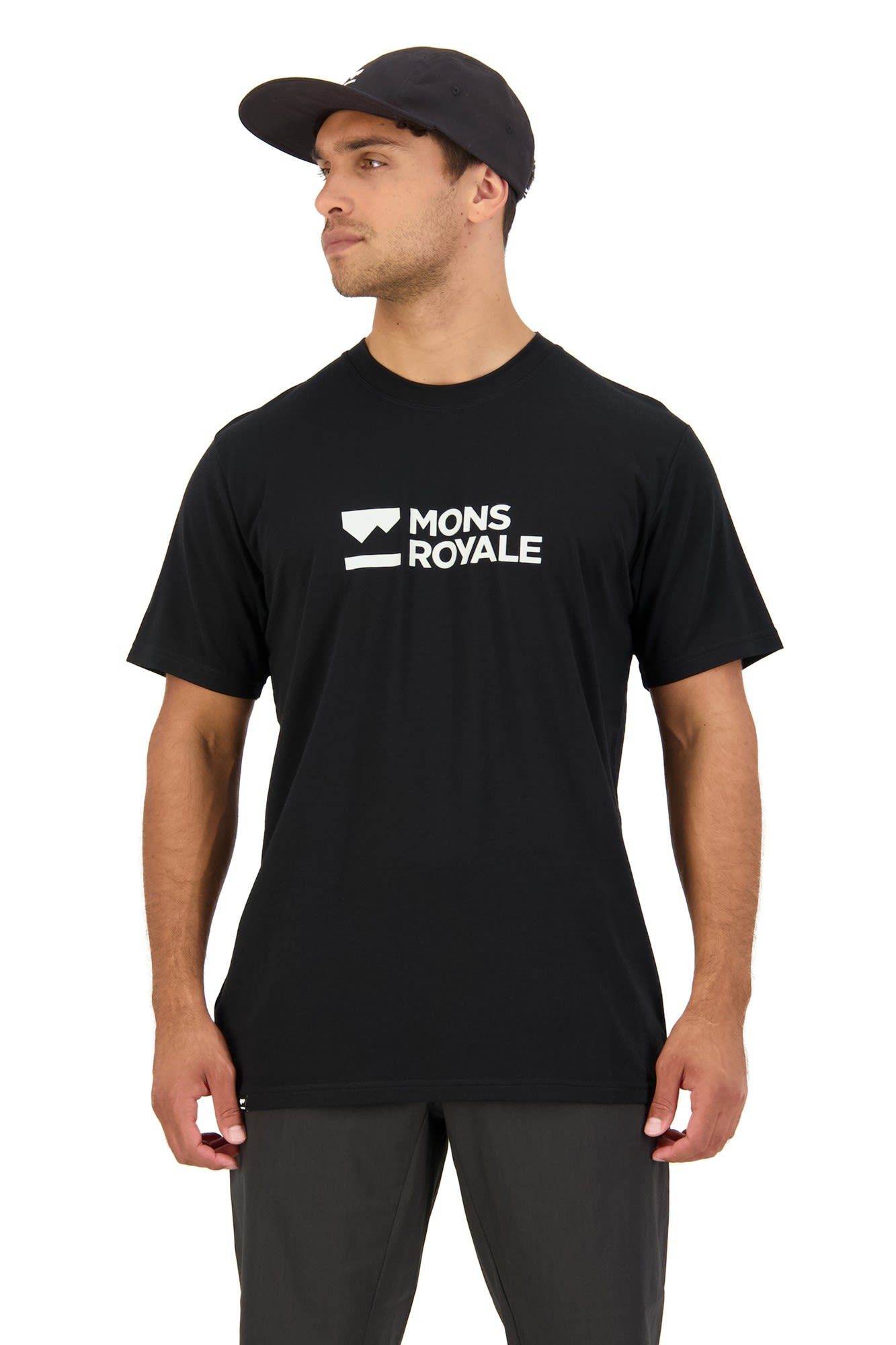- Mons M Mons Icon T-Shirt Royale Kurzarm-Shirt T-shirt Logo Herren Mons Royale Black