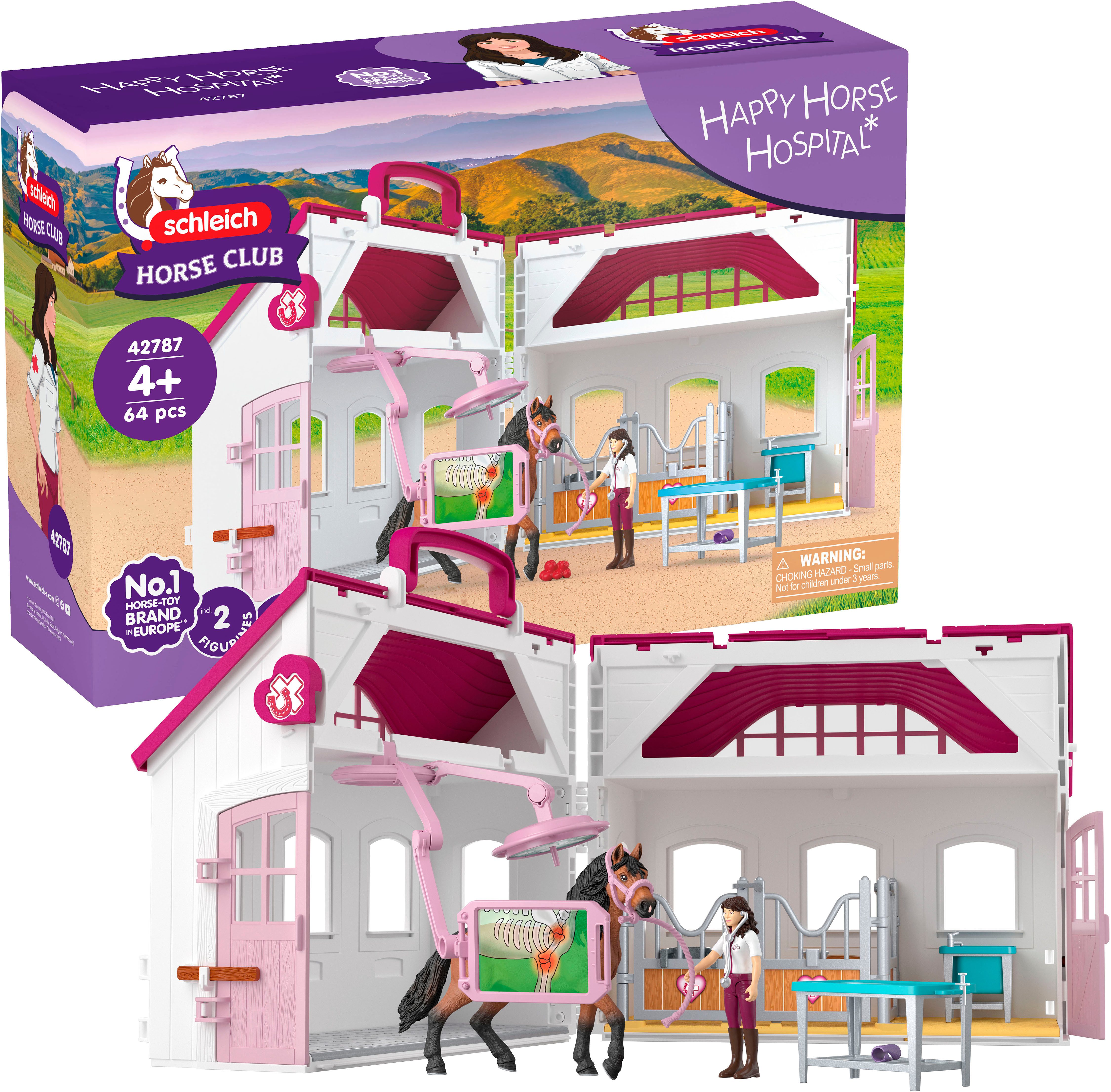Schleich® Spielwelt HORSE CLUB, Pferdeklinik Heilende Hufe (42787), (64-tlg)