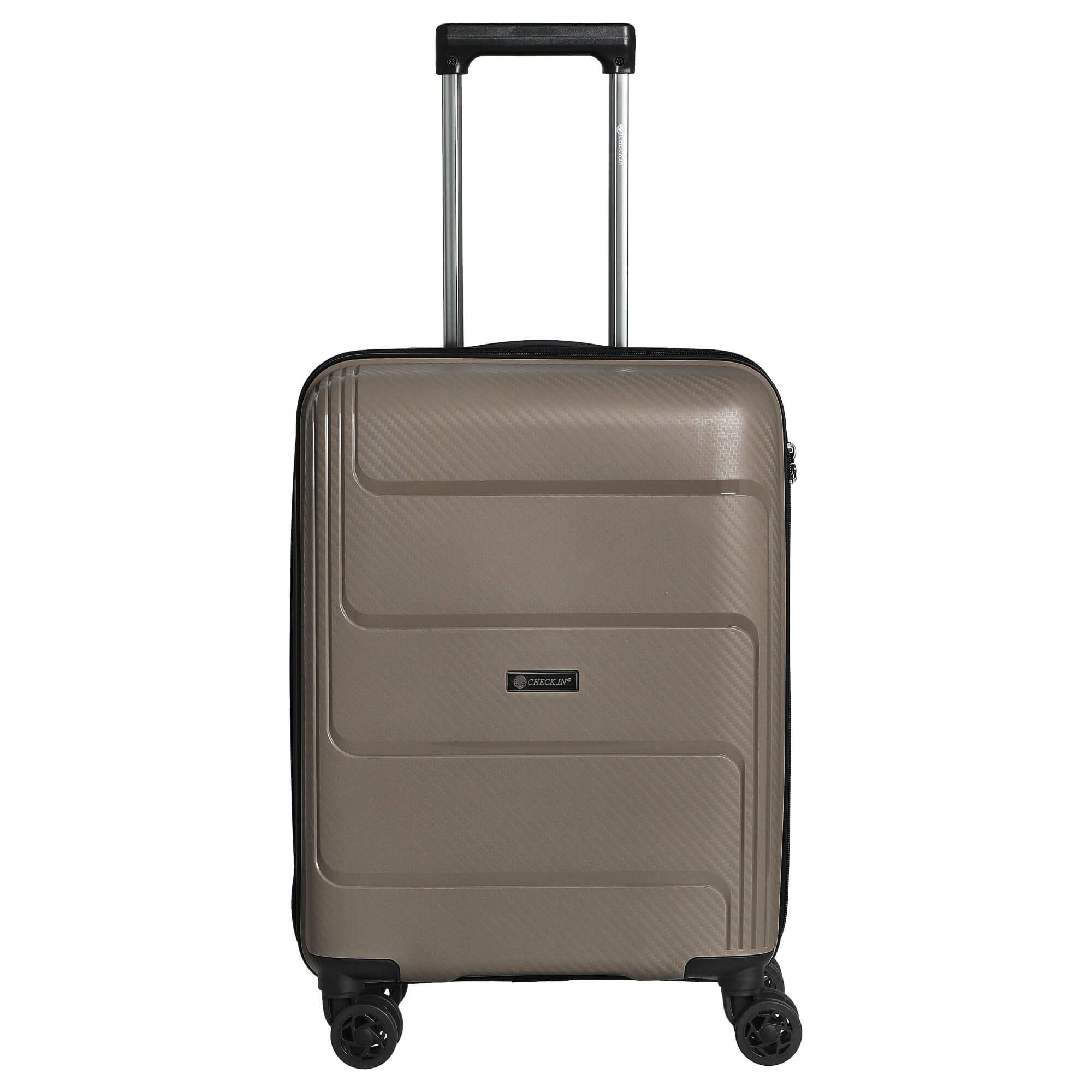 CHECK.IN® Handgepäck-Trolley St. Louis - 4-Rollen-Kabinentrolley 55 cm (taupe), 4 Rollen Rollen