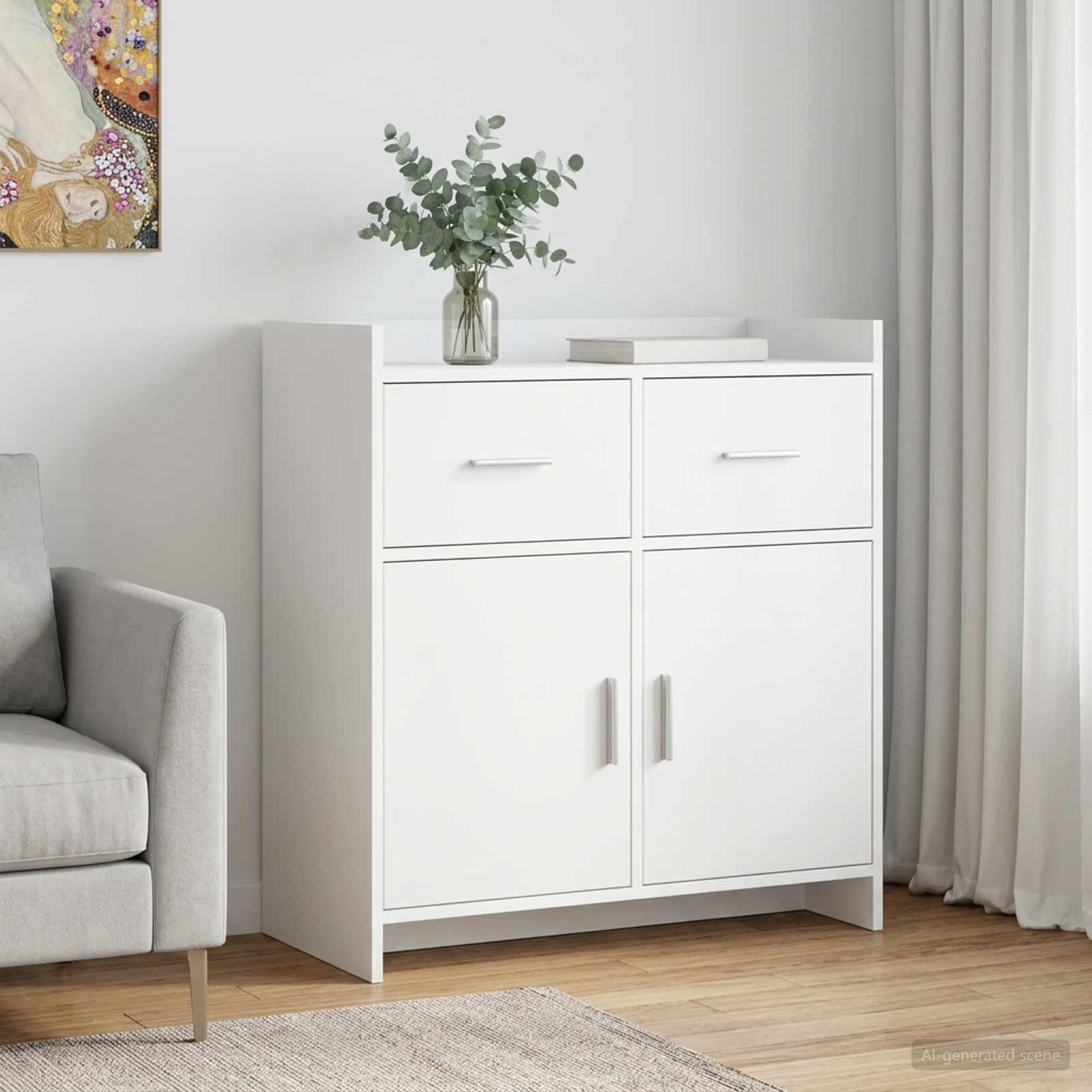 vidaXL Sideboard Sideboard Weiß 75 x 36 x 80 cm Holzwerkstoff (1 St)