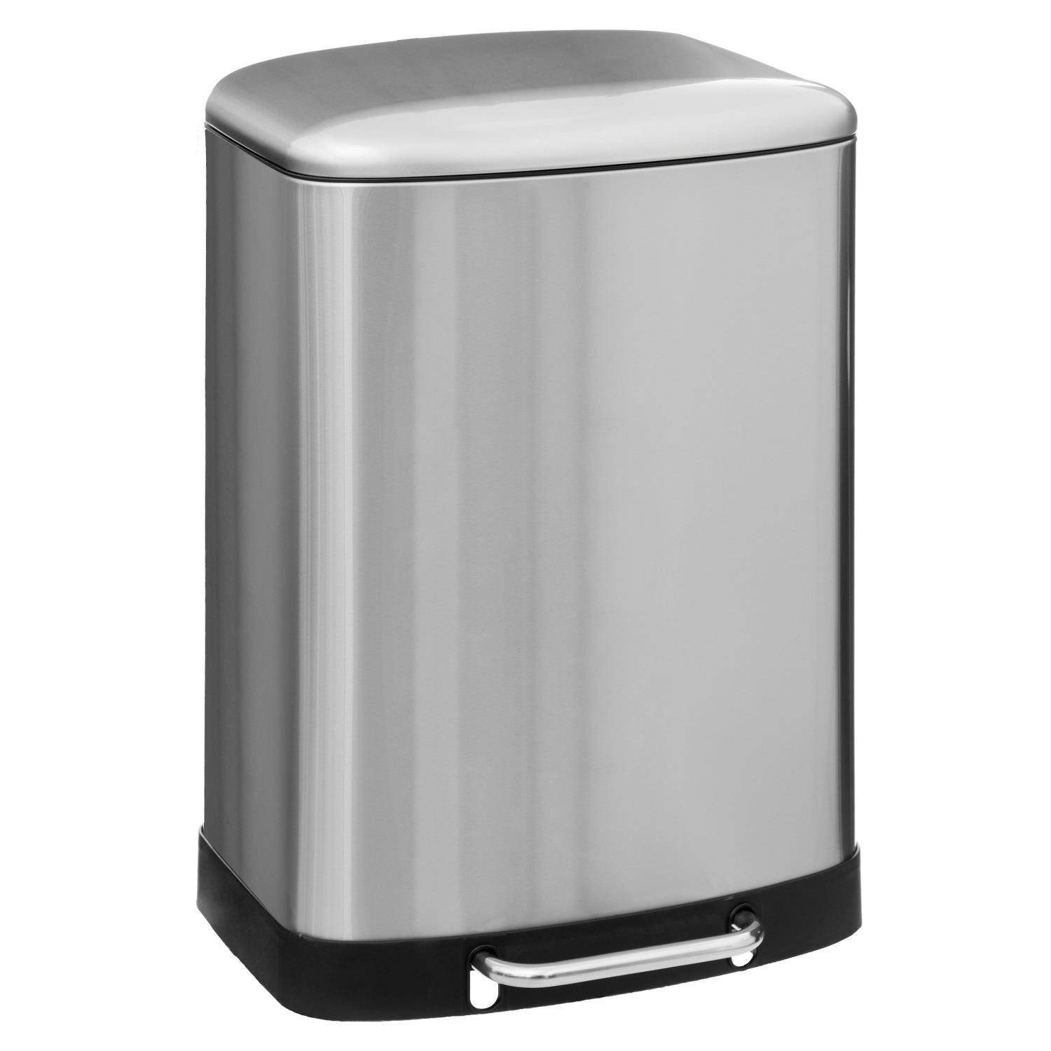 5 Five Simply Smart Rechteckiger Mülleimer 5 Liter – Edelstahl Matt, Soft-Close-Deckel