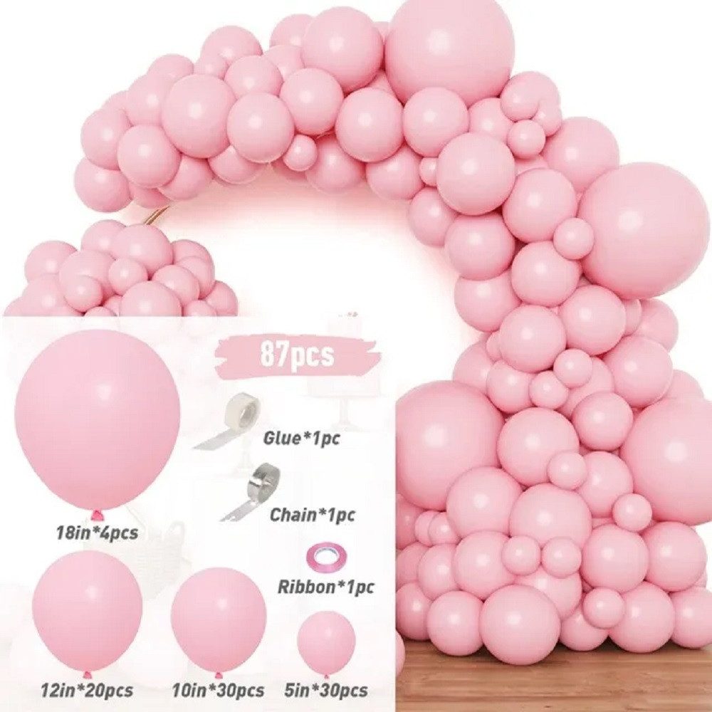 Hängedekoration Deko-Set zum Aufblasen – 87 Teile in 8 Farben für Party, Hochzeit &