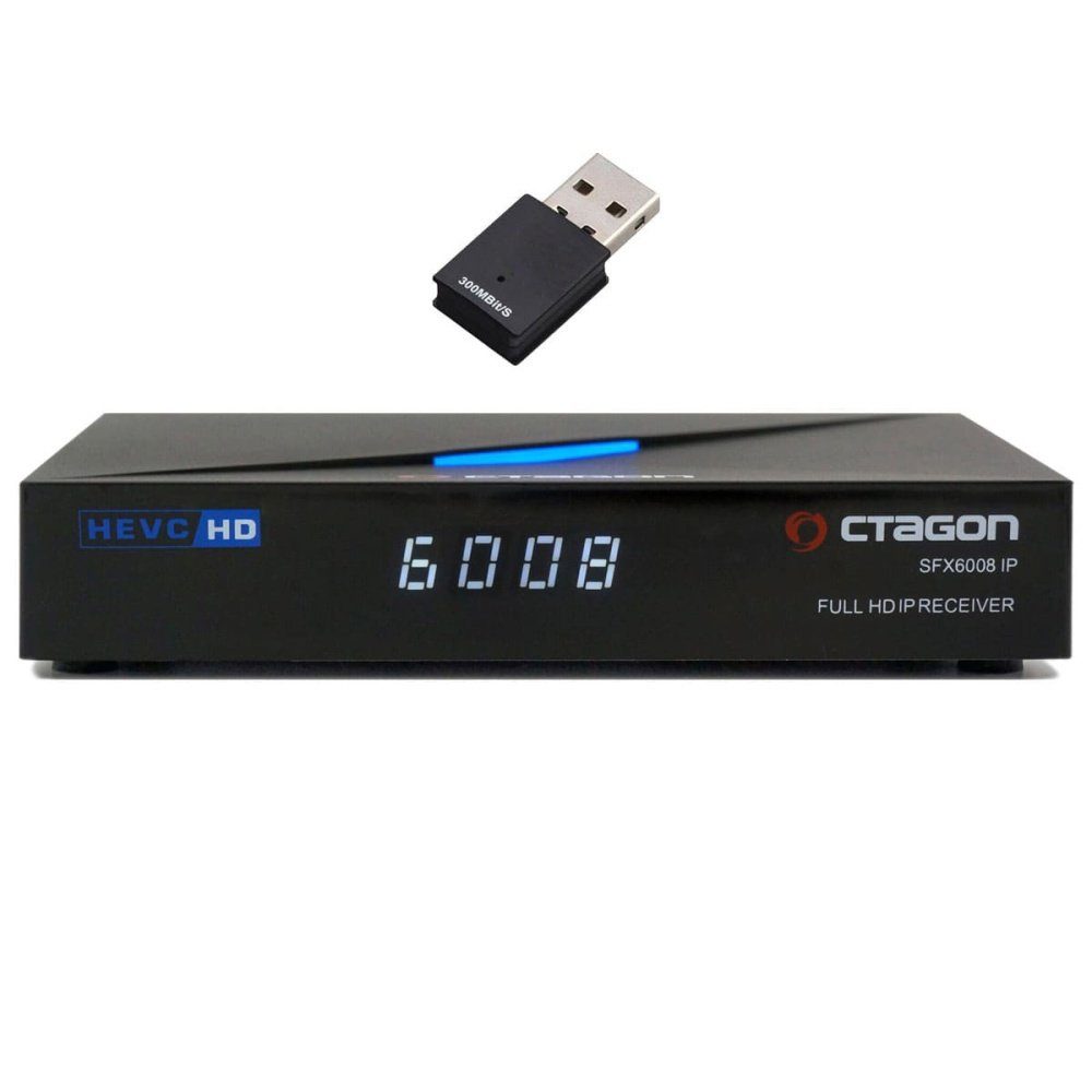 OCTAGON SFX6008 IP Full HD mit 300Mbit/s WLAN Stick Netzwerk-Receiver