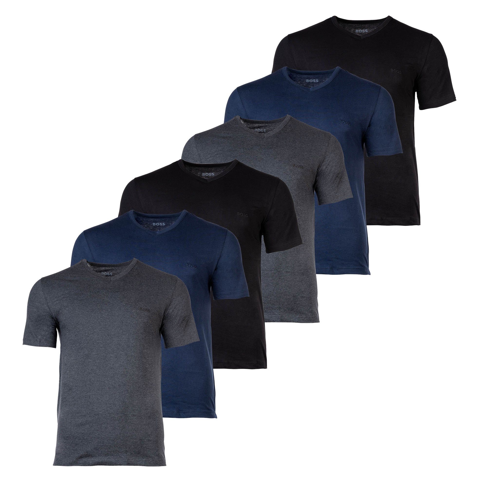 BOSS T-Shirt Herren T-Shirt 6er Pack Baumwolle (Packung, 6er Pack) günstig online kaufen