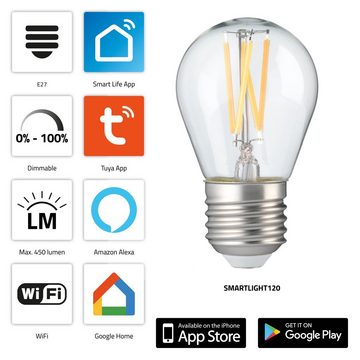 Alecto SMARTLIGHT120 Smarte Lampe, 5W, WLAN, Farbtemperatur, Alexa & Google Home inkl. Smart-Life-App