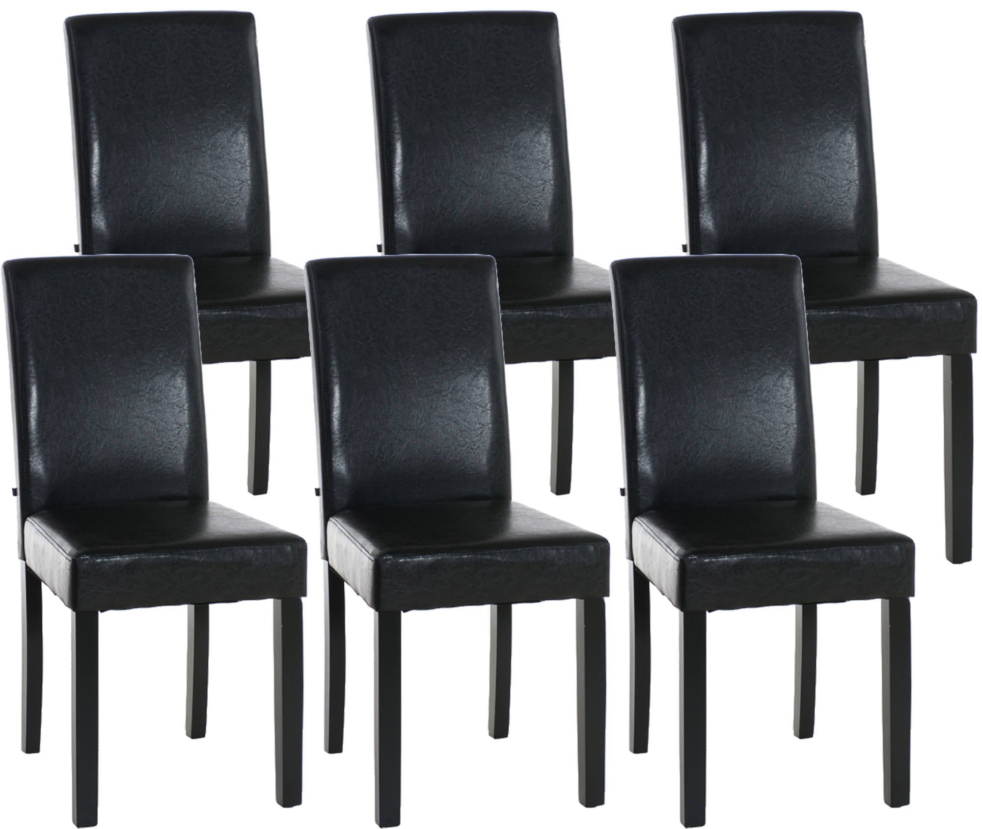 CLP Esszimmerstuhl Ina Kunstleder (6er Set), schwarz braun | Stühle