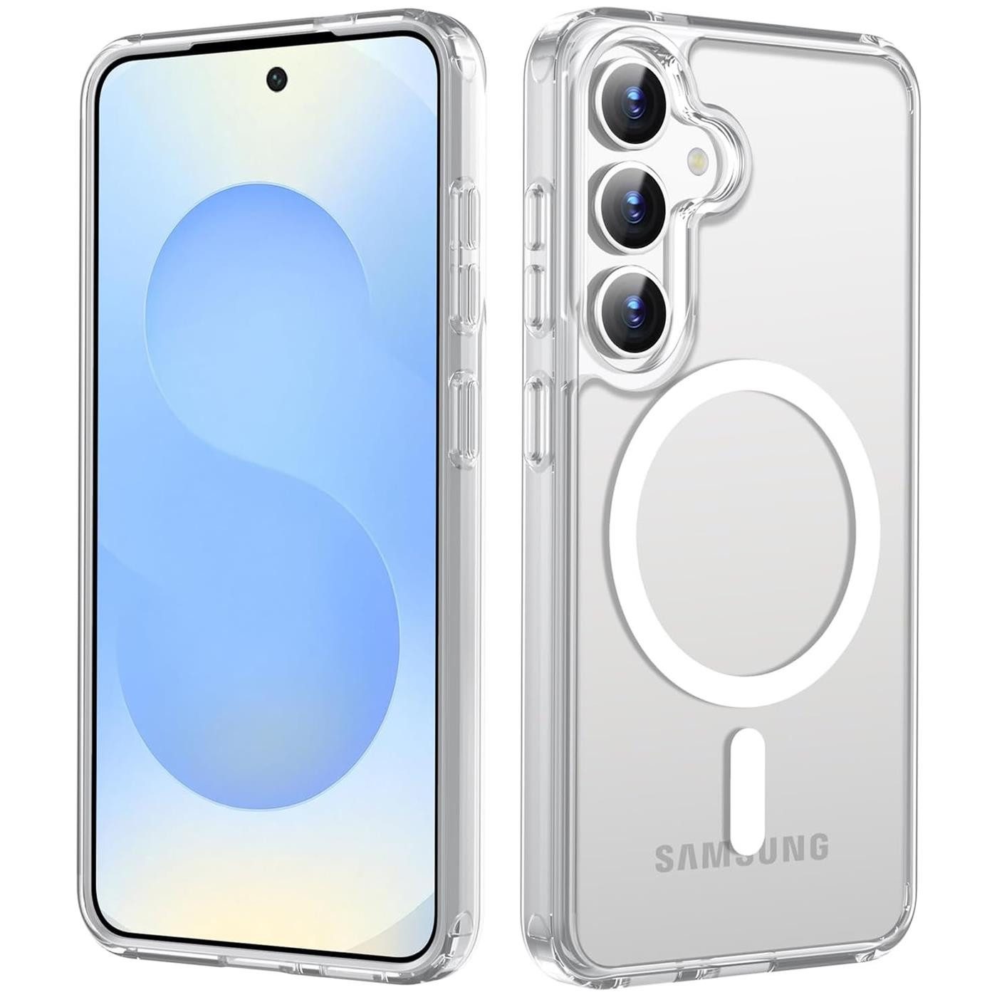 CoolGadget Handyhülle Premium Silikon Handy Case für Samsung Galaxy S25 6,2 Zoll, Hülle Transparent Schutzhülle kompatibel mit MagSafe Zubehör