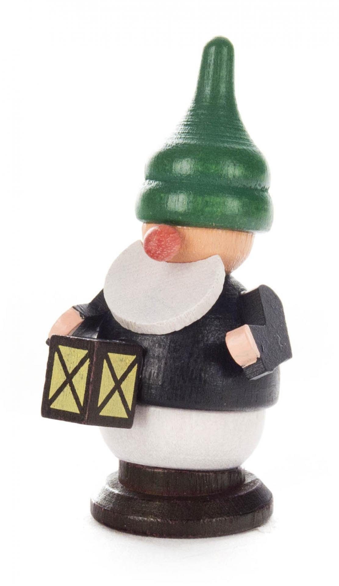NEU, Spielwarenmacher Günther Miniaturfigur Laterne 3x6x3cm mit mit Laterne, BxHxT Bergmann e.K. Zwerg Laterne Weihnachtsfigur