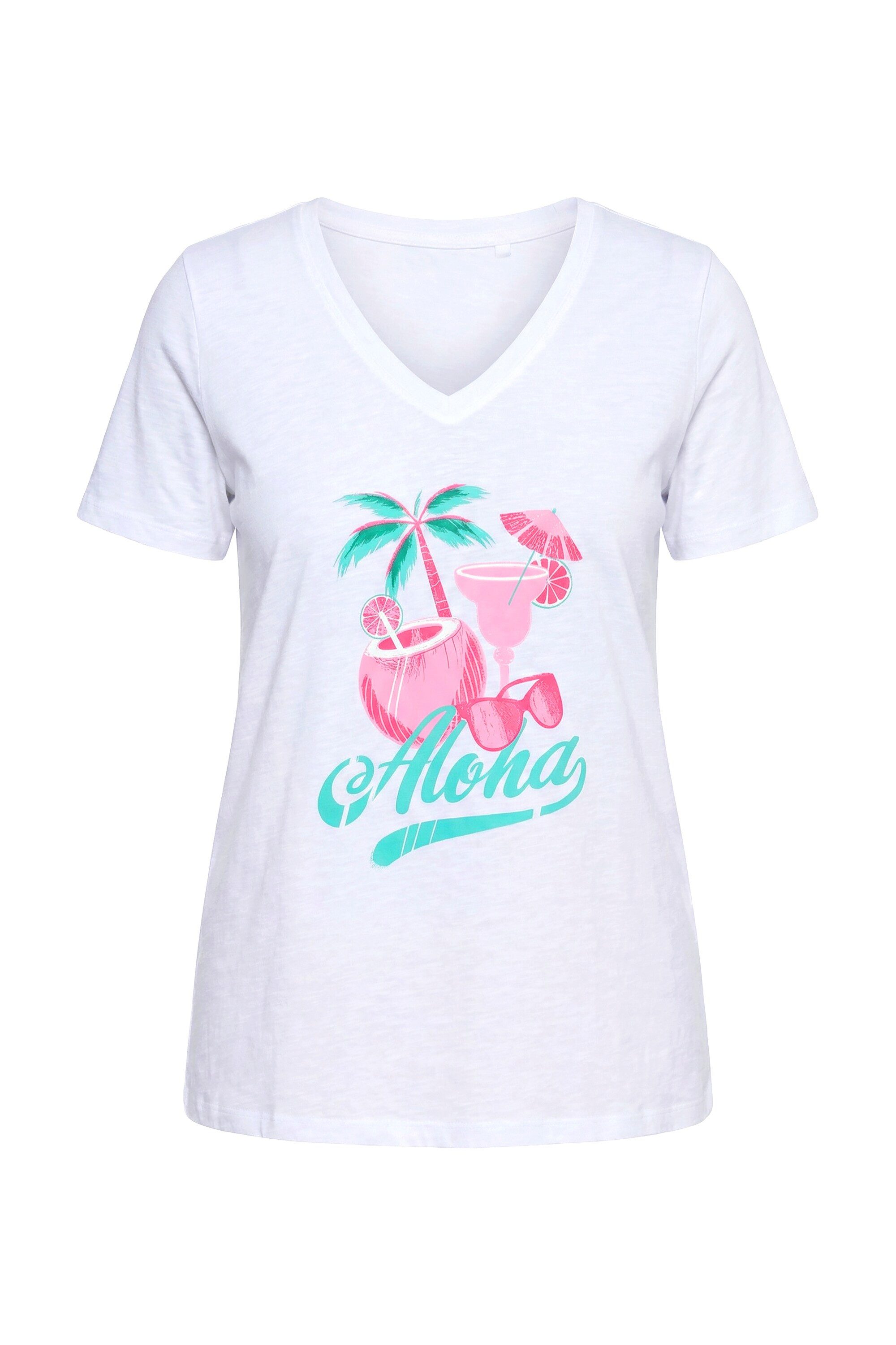 T-Shirt T-Shirt bequeme Passform Aloha Motiv